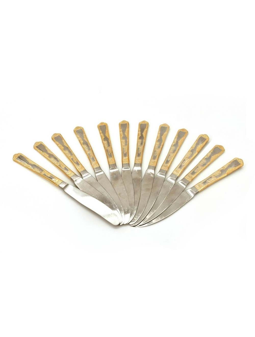 12 Pieces Gold-Plated Table Knife Set Samba