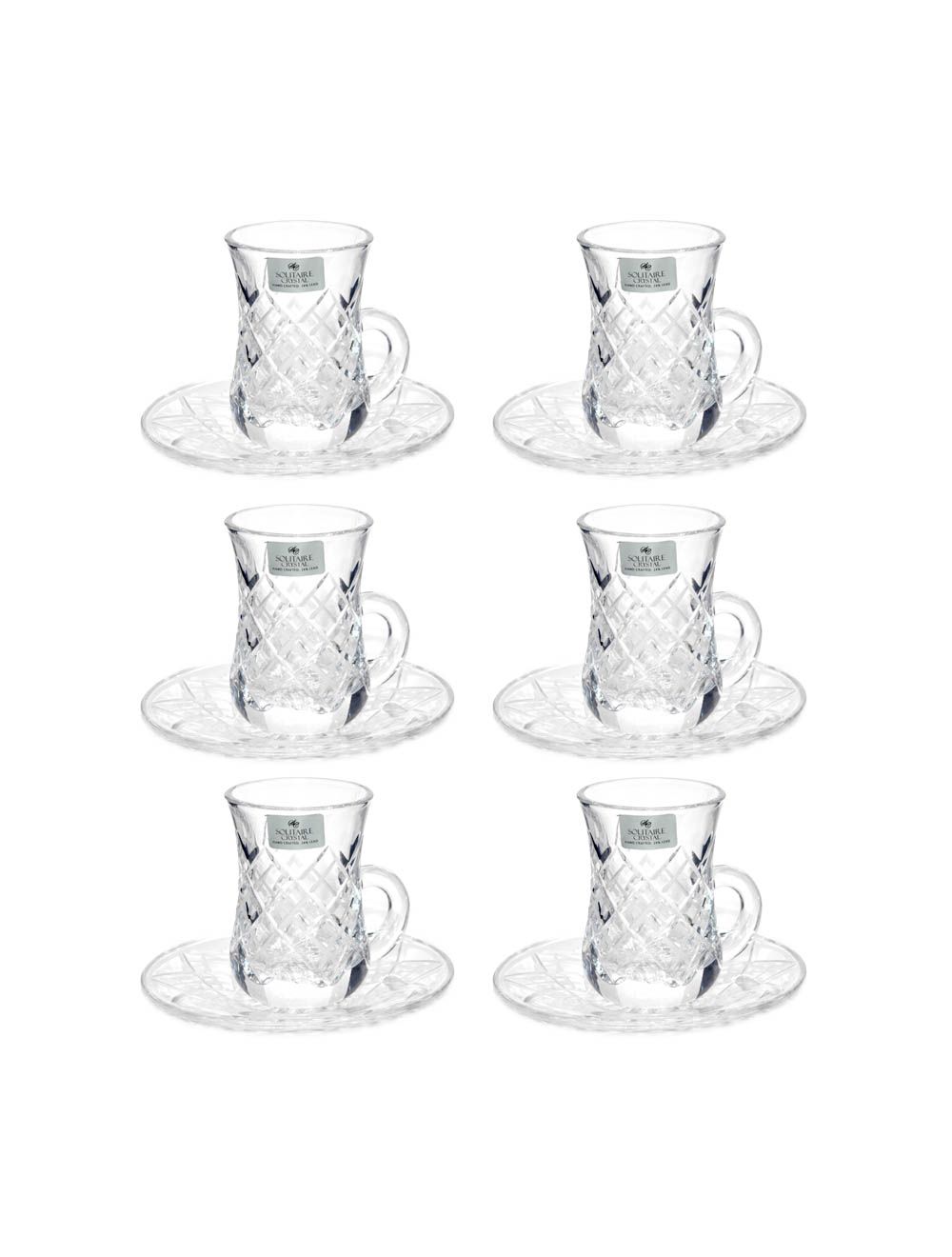 Solitaire 12-Piece Estican Tea Cups and Saucer Set