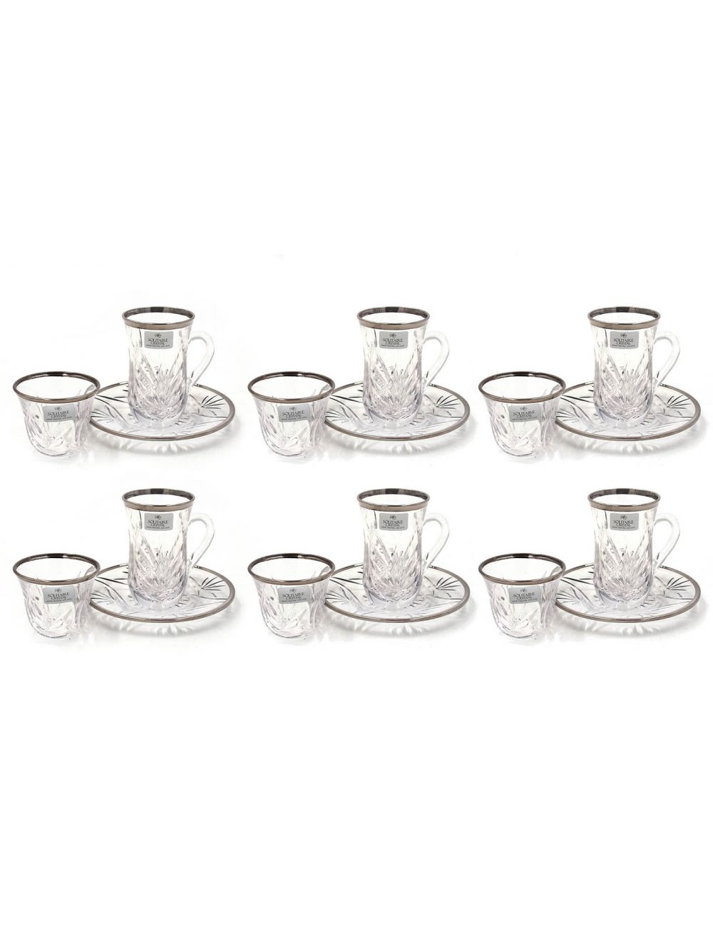 Solitaire 18 Pieces Tea Cup & Saucer Set