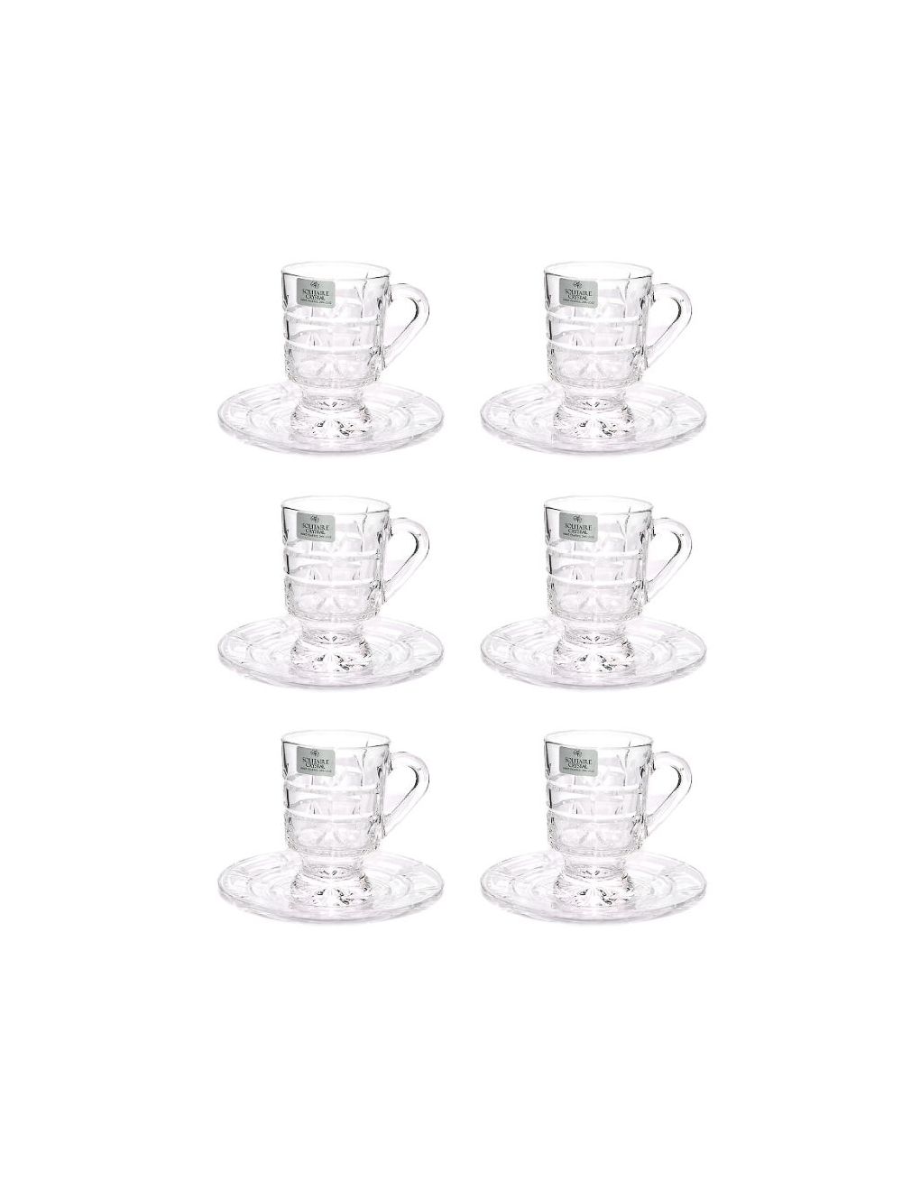 12-Piece Estican Tea Cups & Saucers Solitaire