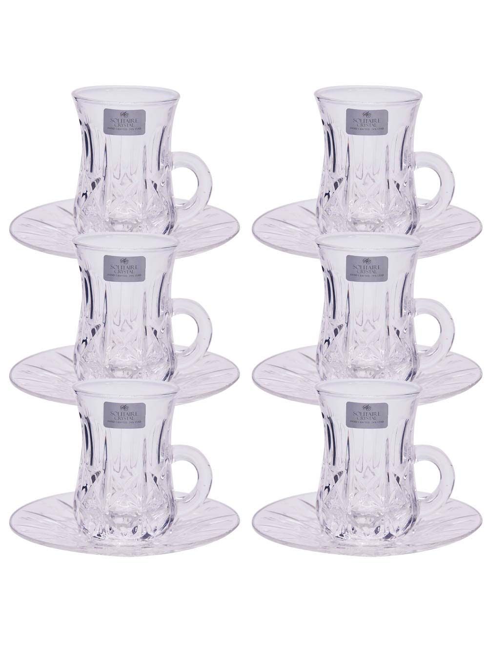 12-Piece Estican Tea Cups & Saucers Solitaire