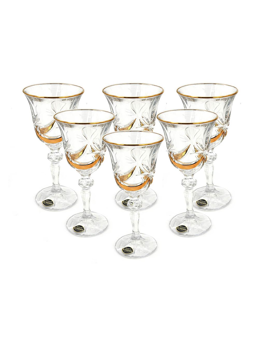 Bohemia 6 Pieces Gold Plated Goblet