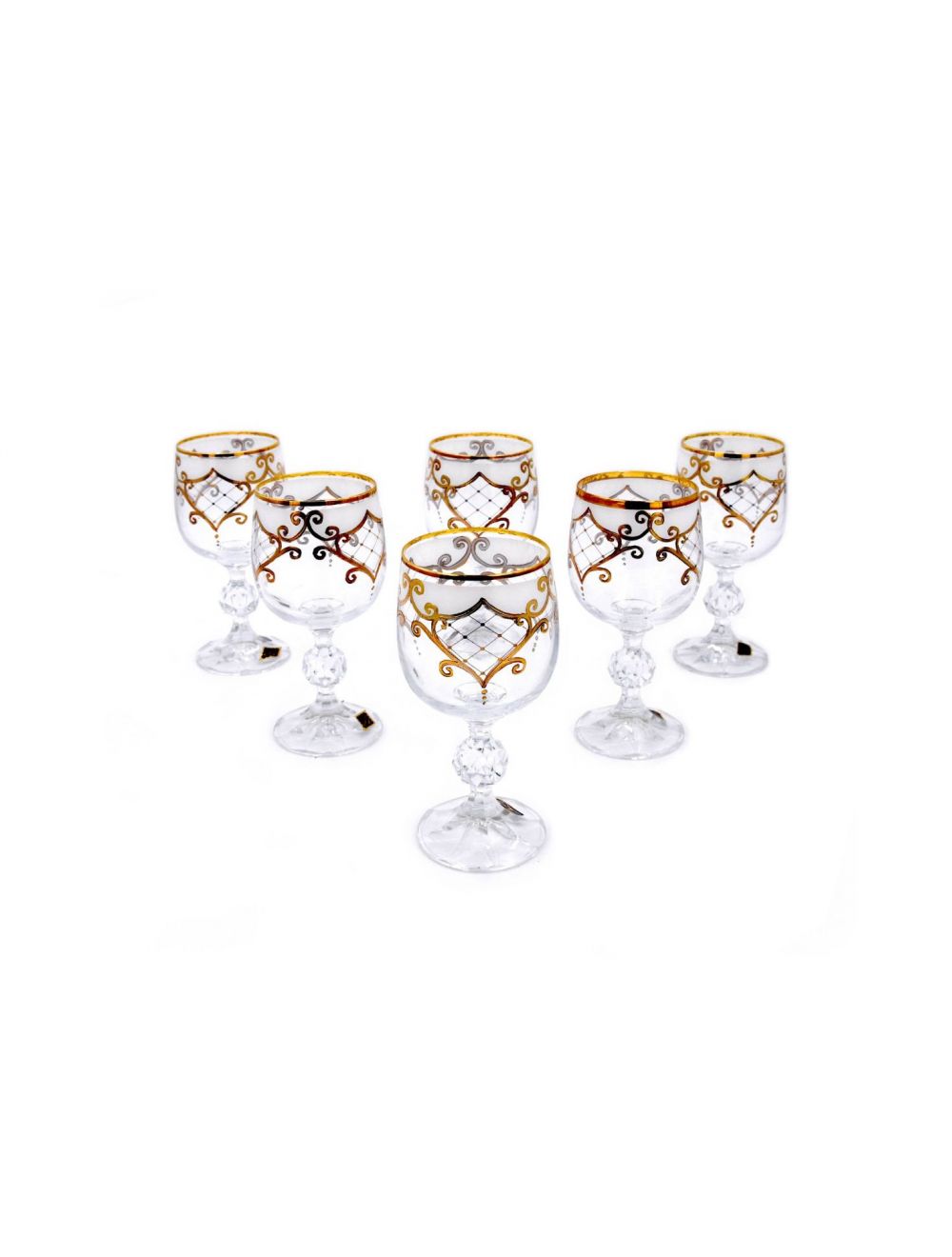 Stylish Set of 6 Clear-Gold Glassware 190 ml