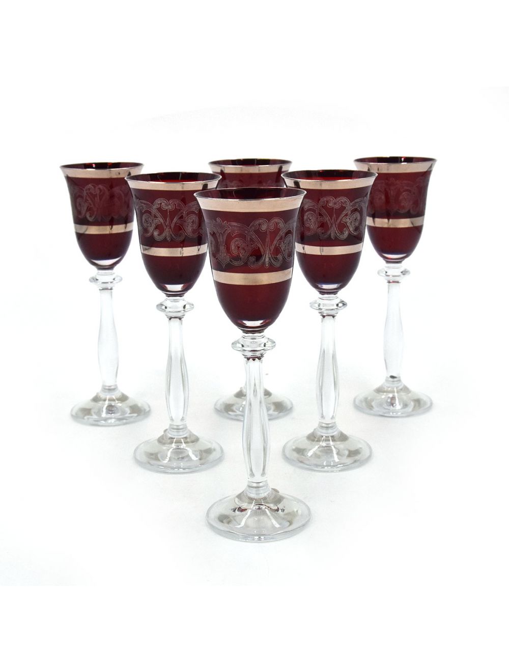 Bohemia Stemware in Clear and Red Colour 60 ml