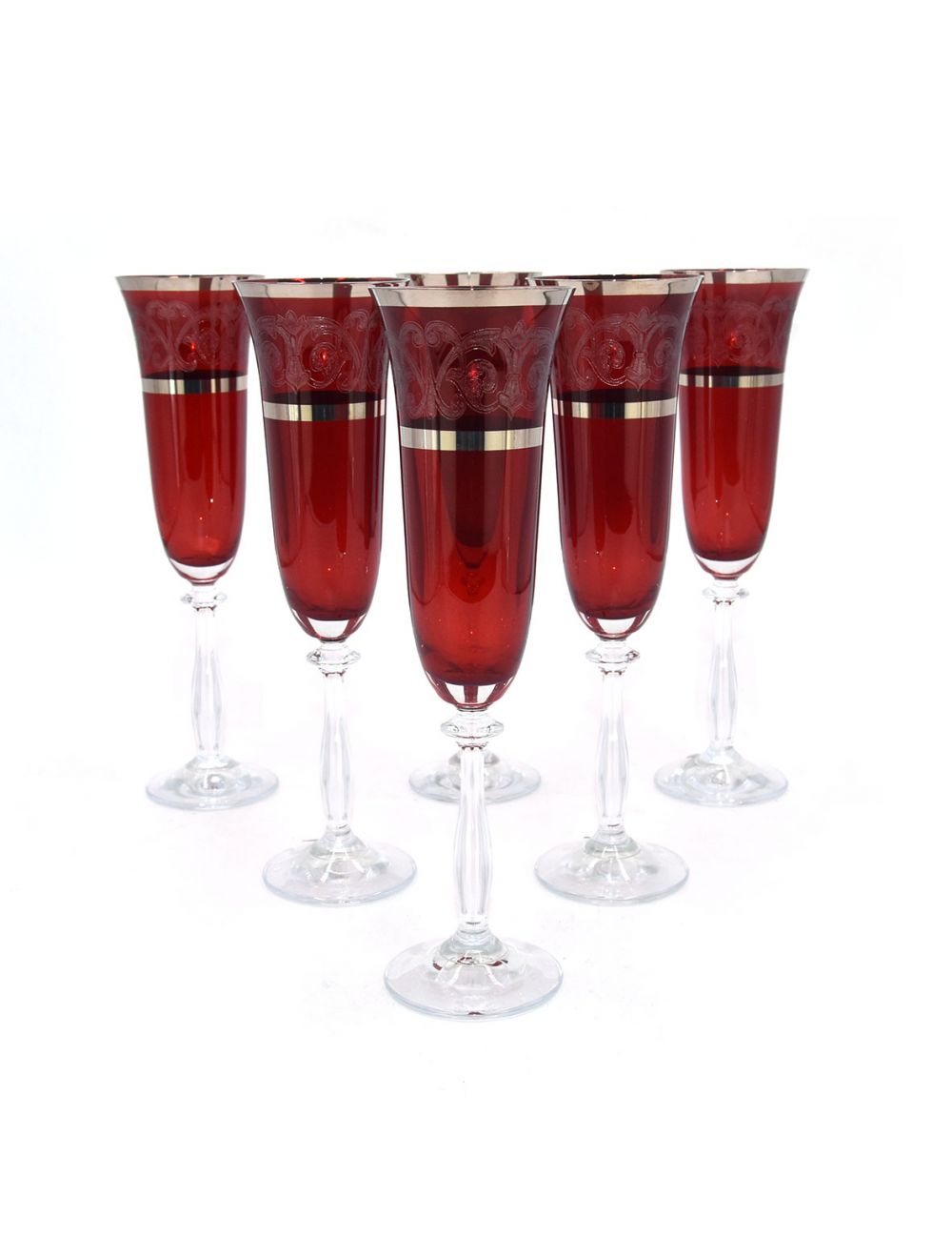 Bohemia 6 Pieces 190 ml Flute Glass Red