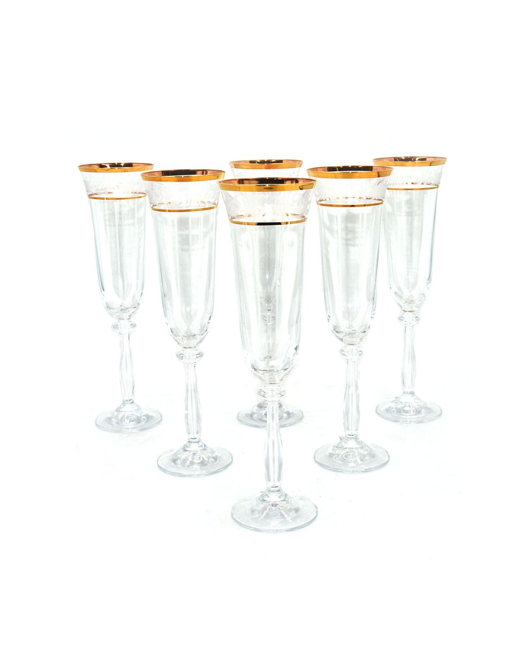 Bohemia 6 Pieces Gold Plated 190 ml Flute Glass