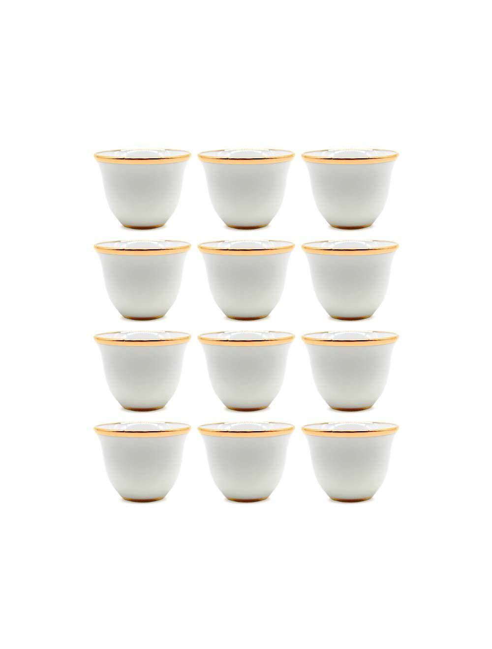 News Corporation Set of 12 White-Gold Cawa Cups