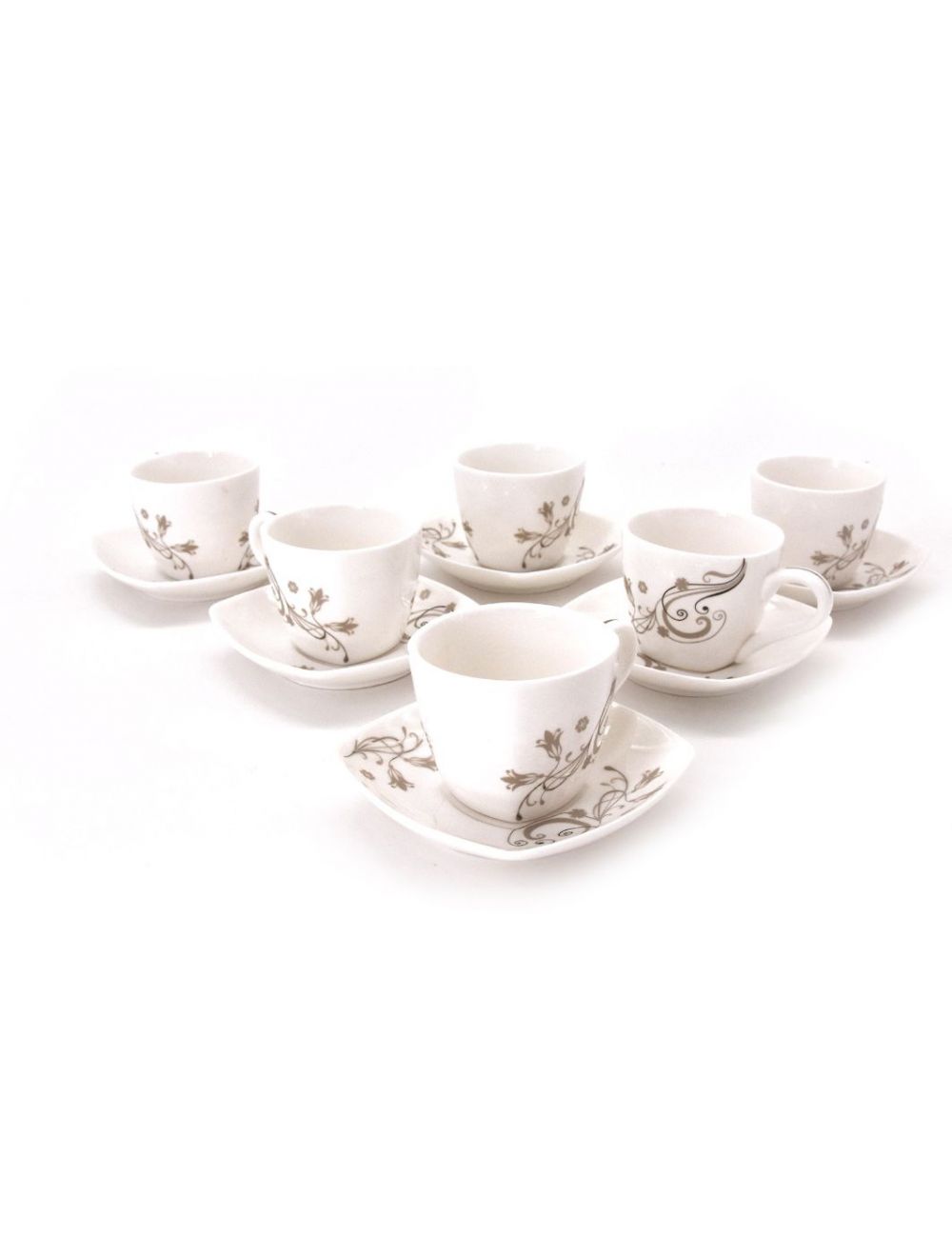 Cup and Saucer 12 Pieces Coffee Set 180 ml