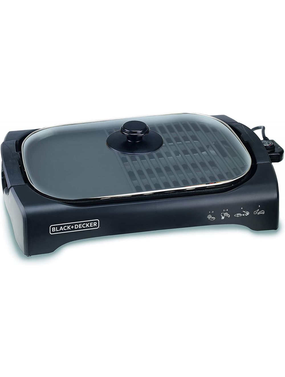 2200W Open Flat Grill With Glass Lid-LGM70-B5
