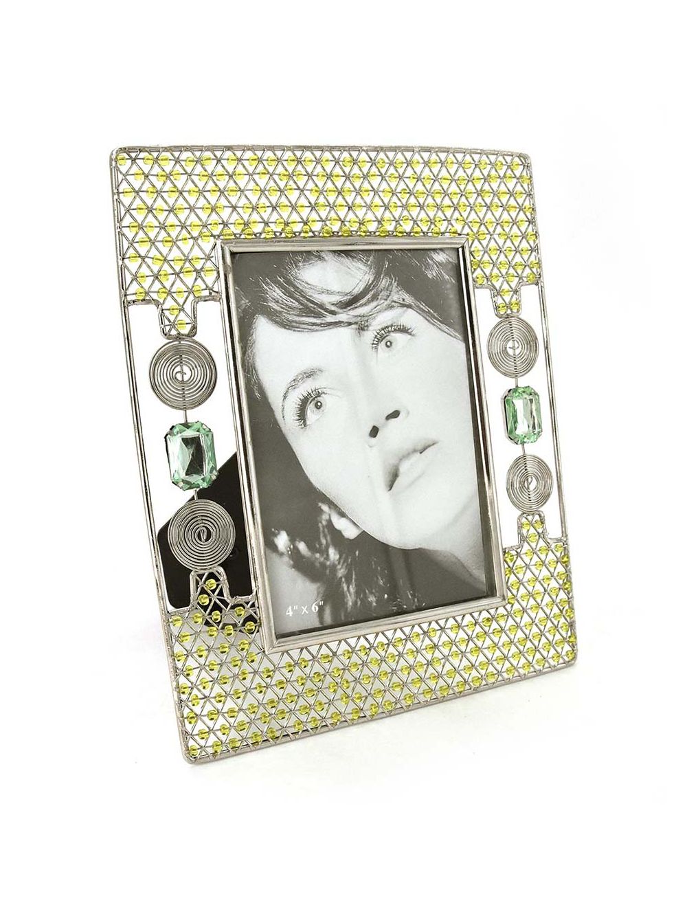 Beads Photo Frame With Yellow Pearls