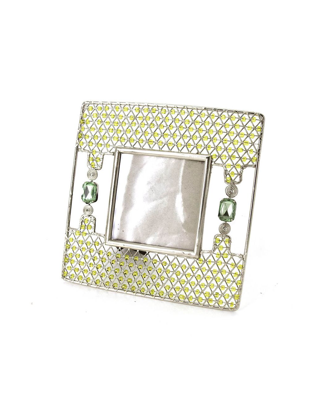 Beads Photo Frame With Yellow Pearls