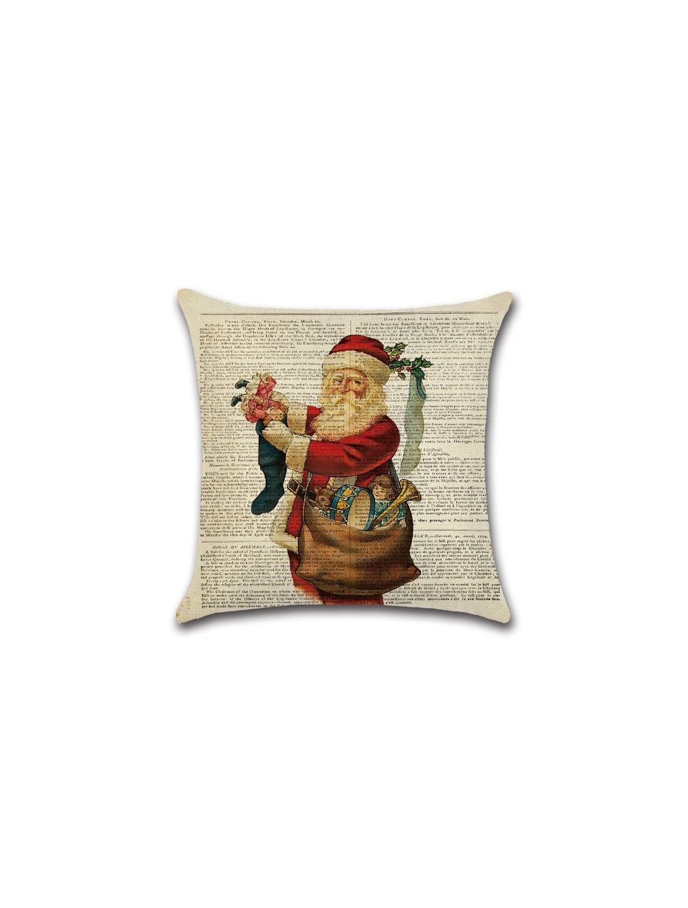 Rishahome Santa Printed Cushion Cover 45x45 cm-9C65C0006