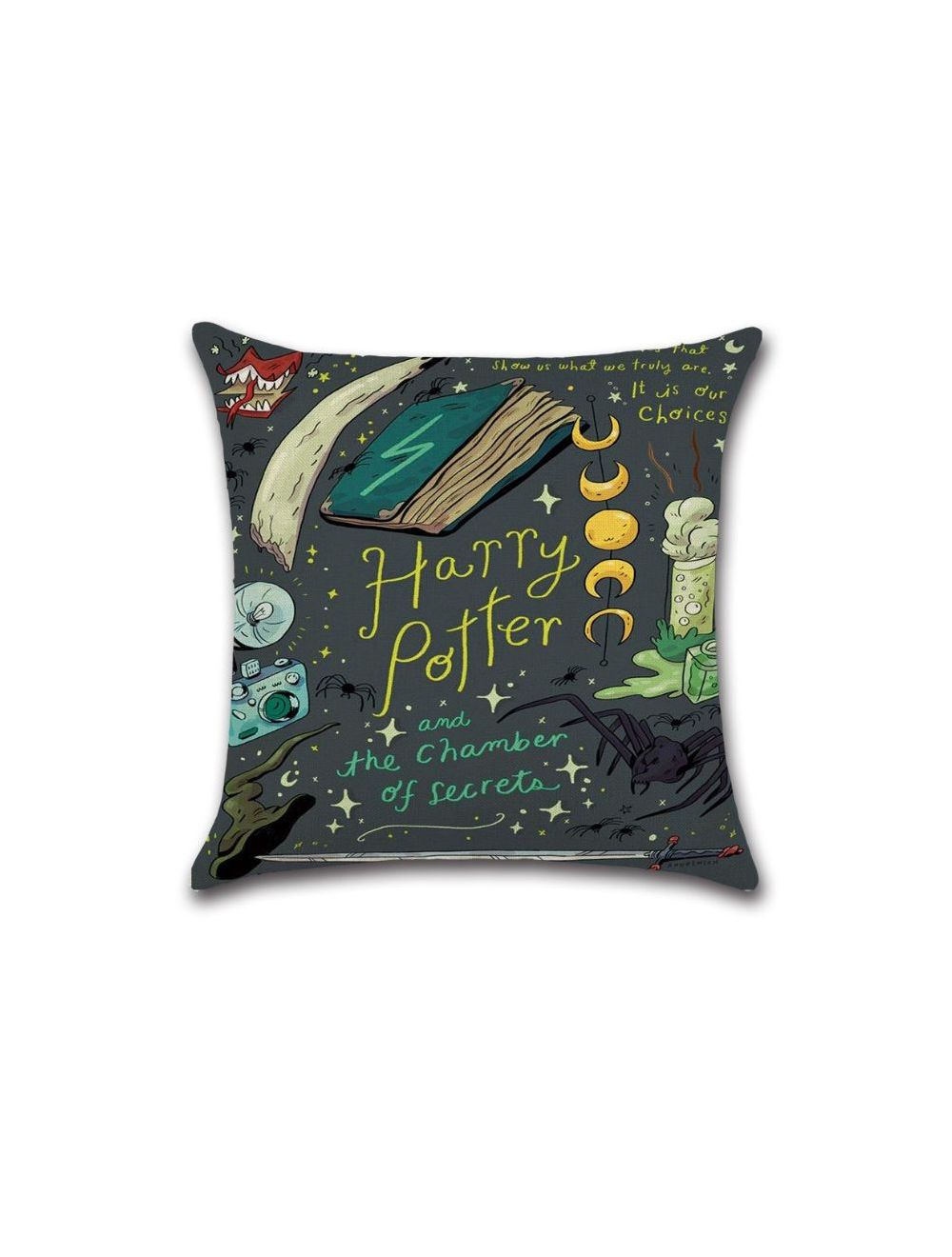 Rishahome Harry Potter Theme Printed Cushion Cover 45x45 cm-9C86A0002