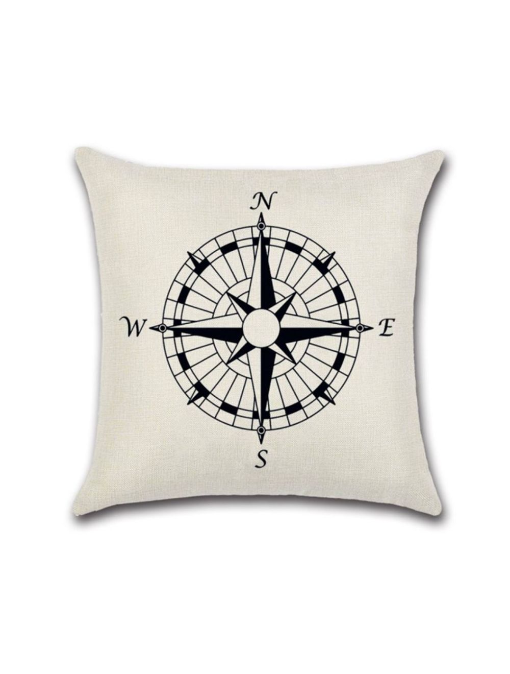 Rishahome Compass Printed Cushion Cover 45x45 cm-9C8Q0004