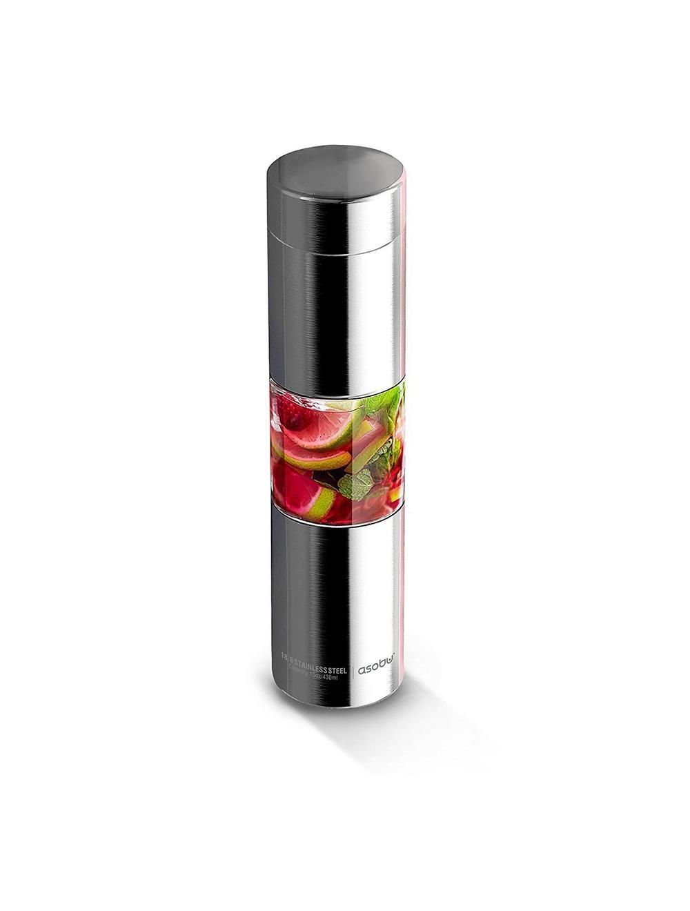 Asobu Flavor U See Water Bottle With Fruit Infuser -ASB-SWG15-SIL