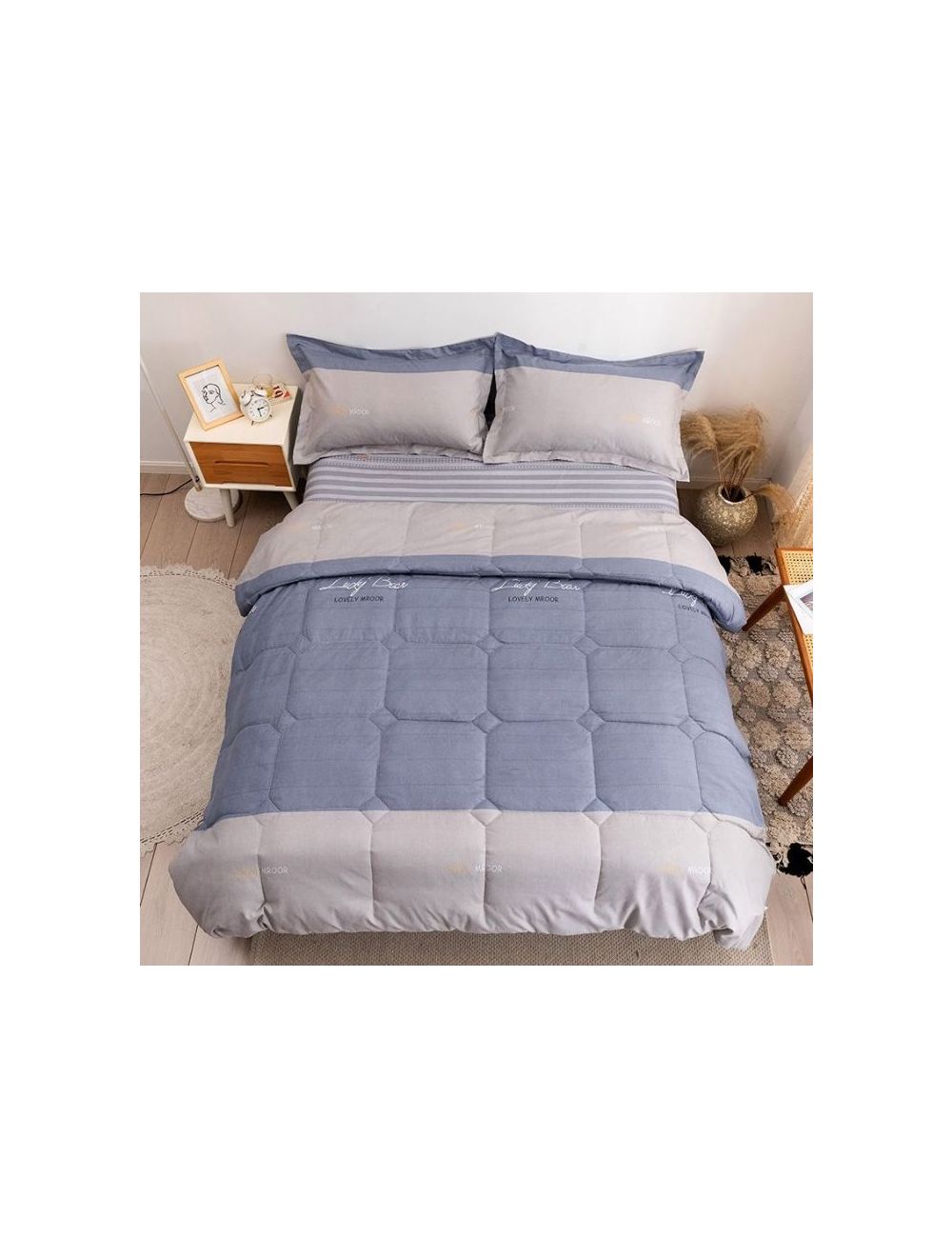 Rishahome 4 Piece King Size Comforter Set Microfiber Multicolour 220x240cm-CASCS0005