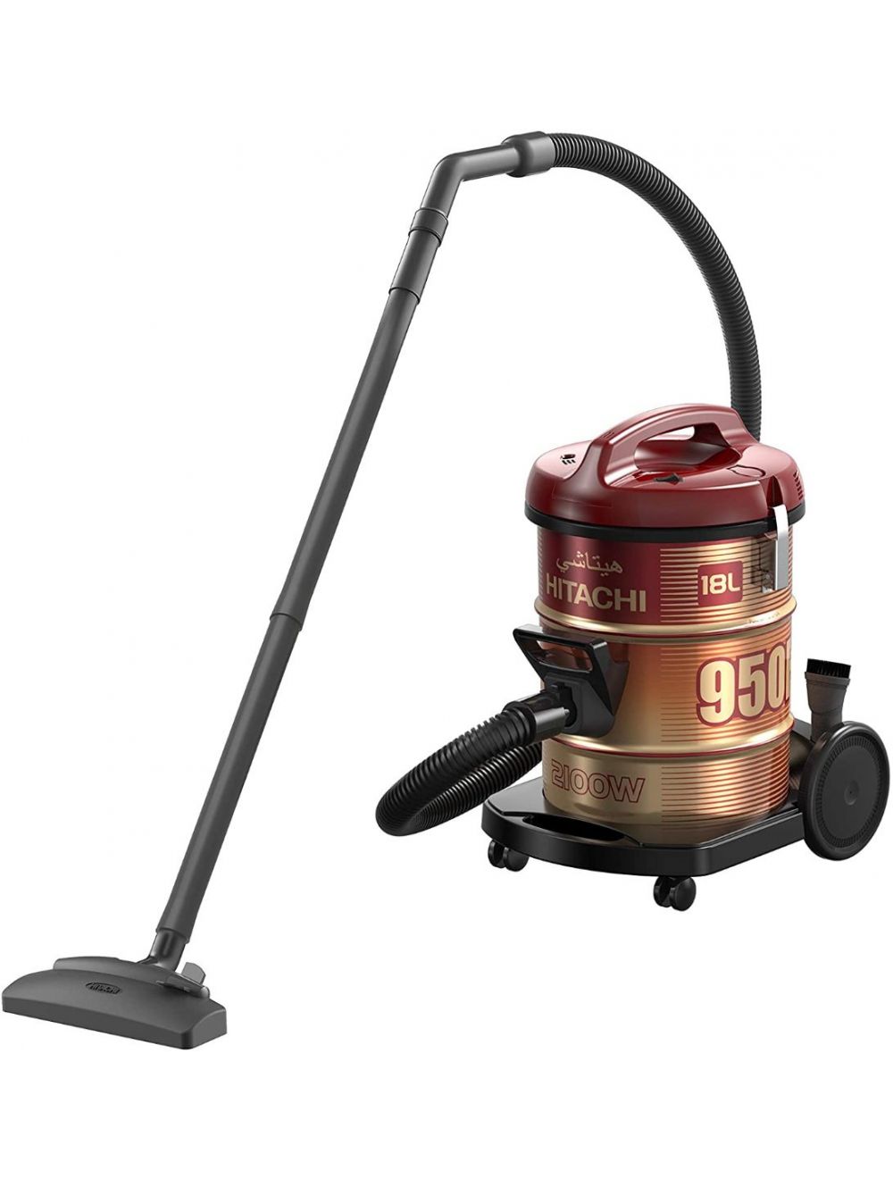 Hitachi Drum Vacuum Cleaner 2100 Watts, Wine Red-CV950F24CBSWR/SBK