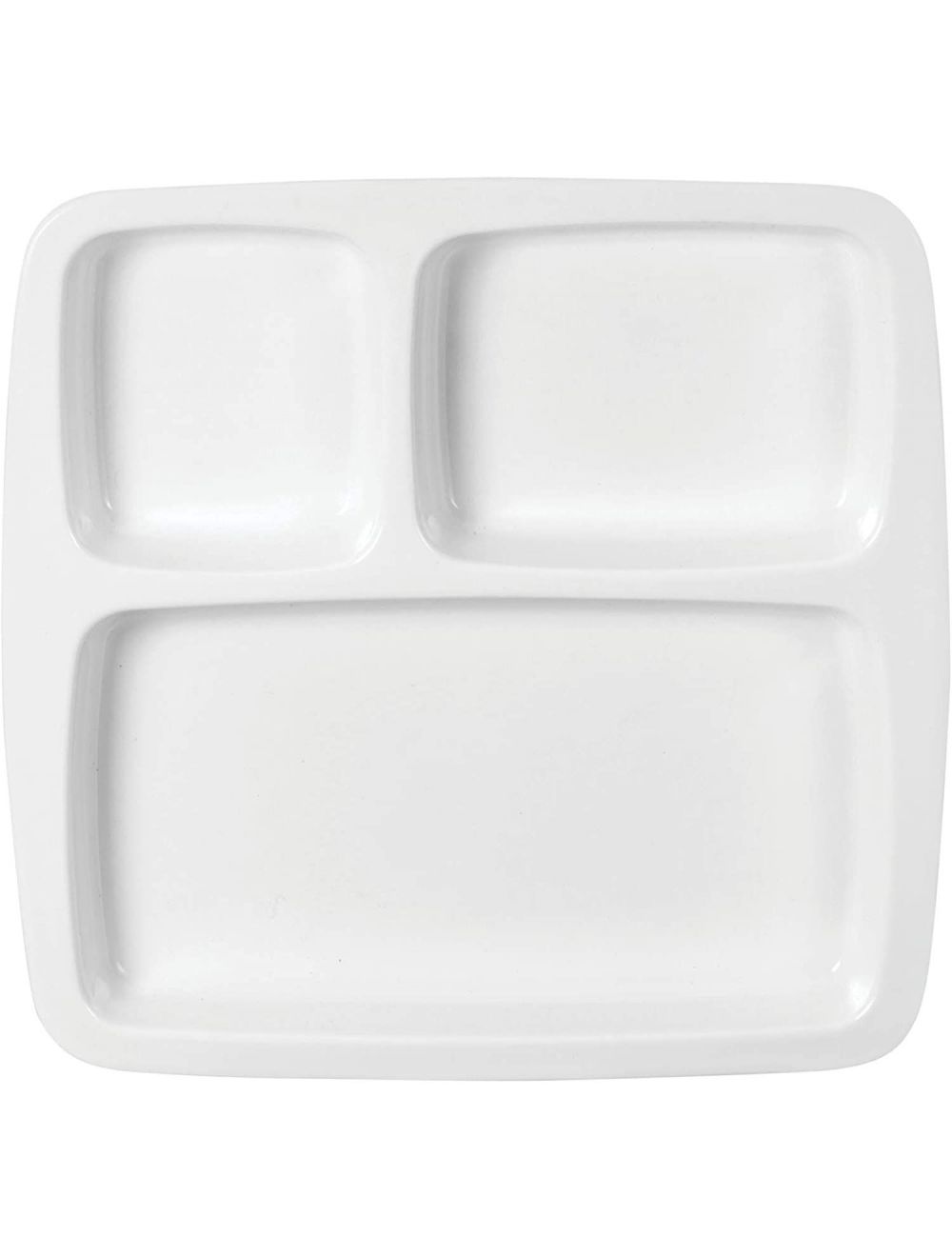 Dinewell Melamine 3 Partition Tray White-DWHP3073W