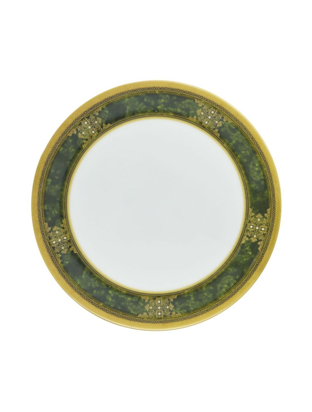 Dinewell Melamine Dinner Plate Green Golden-DWP5002GG