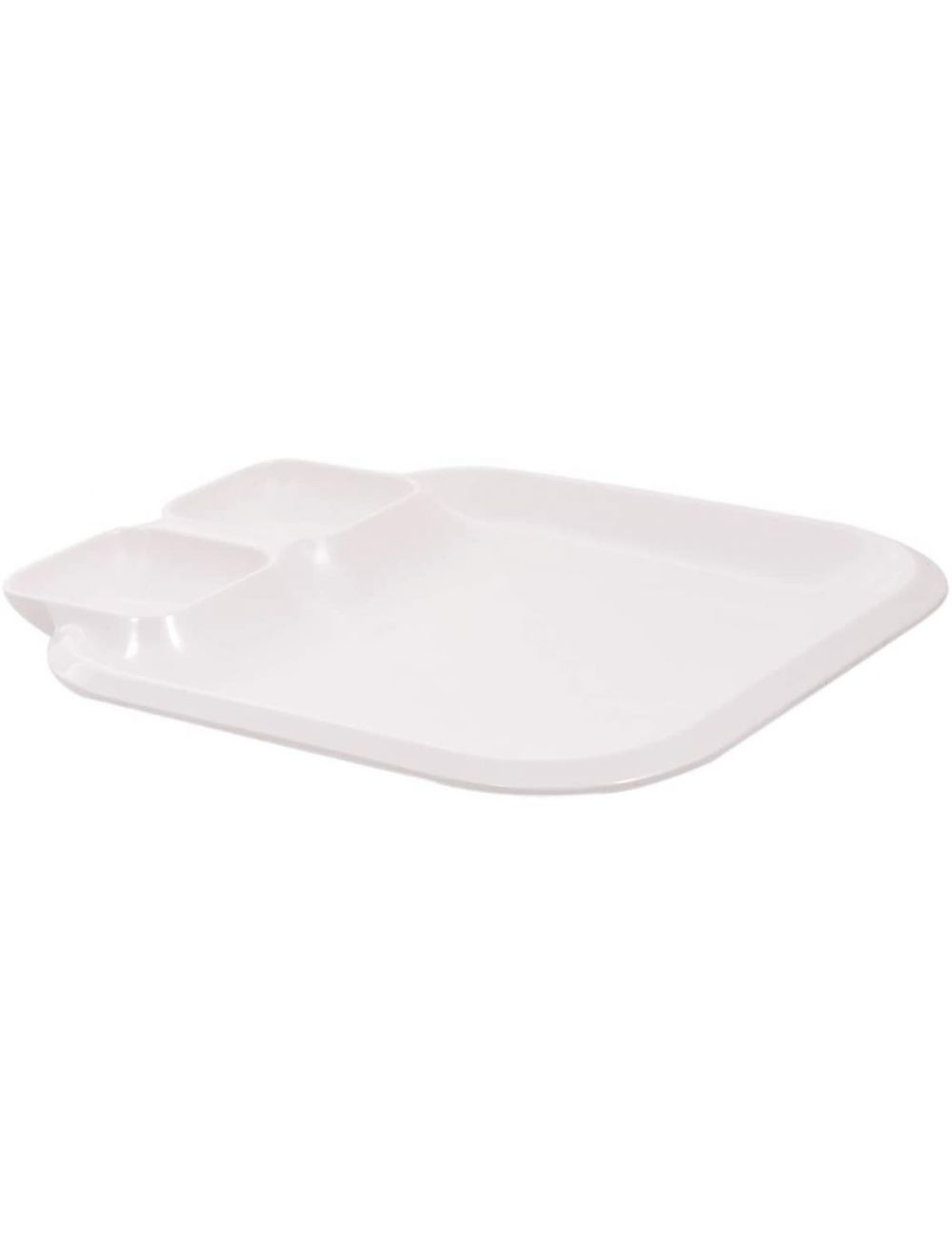 Dinewell Melamine Chip And Dip Serving Tray White-DWT1040W