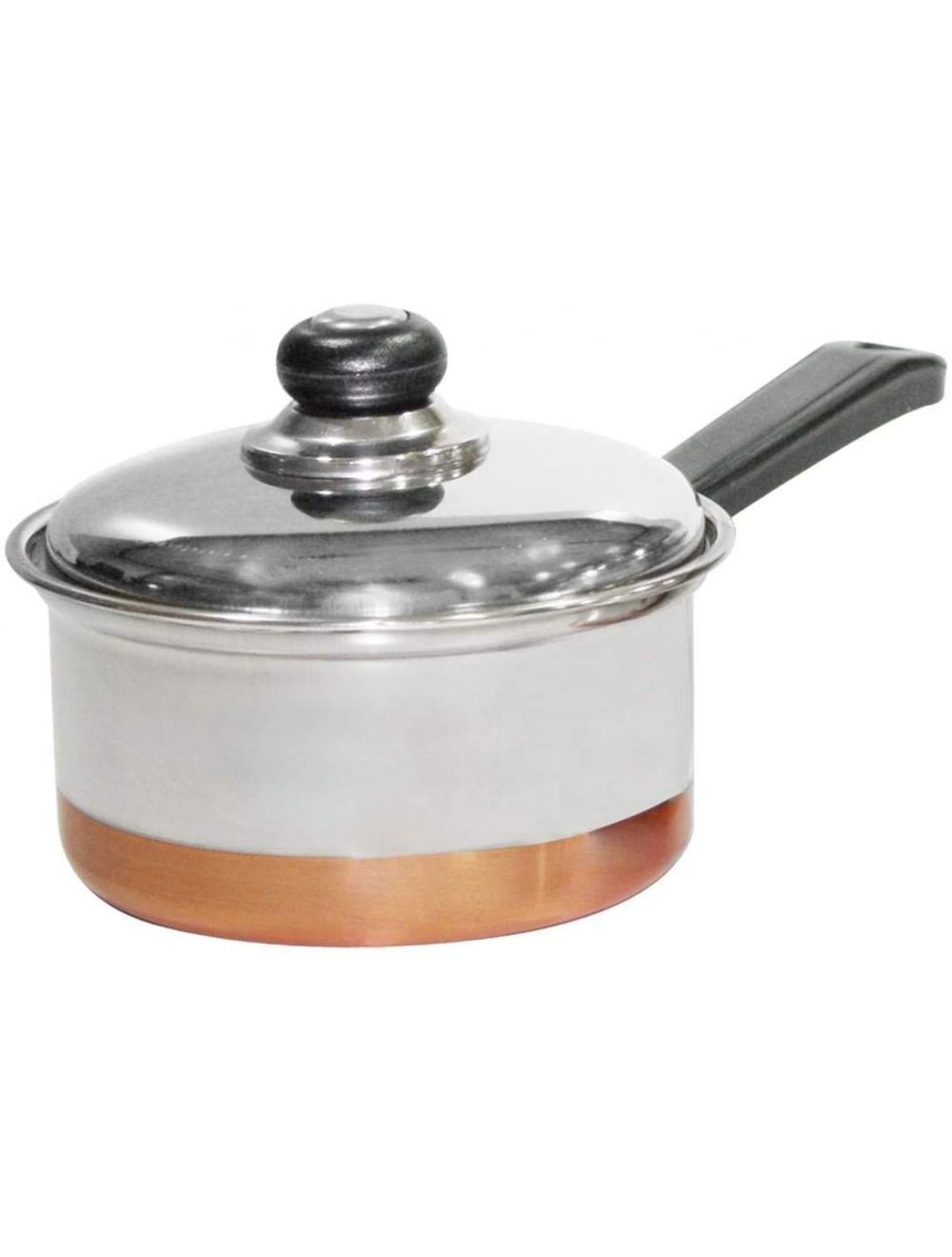 Raj Copper Sauce Pan with Lid, Silver-GCBSP1