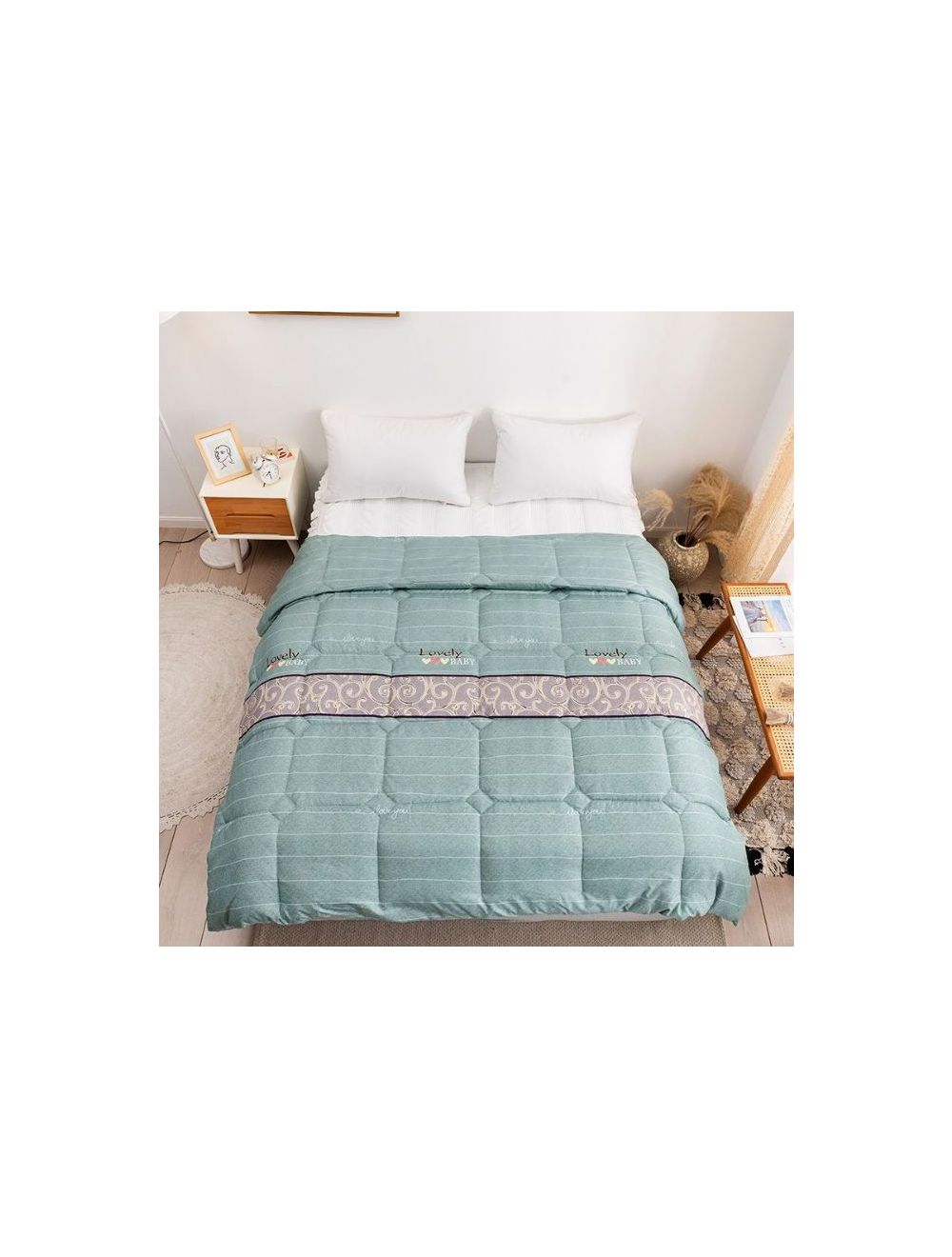 Rishahome Green Spring Queen Size Comforter Microfiber Multicolour 210x230cm-GSPC0002