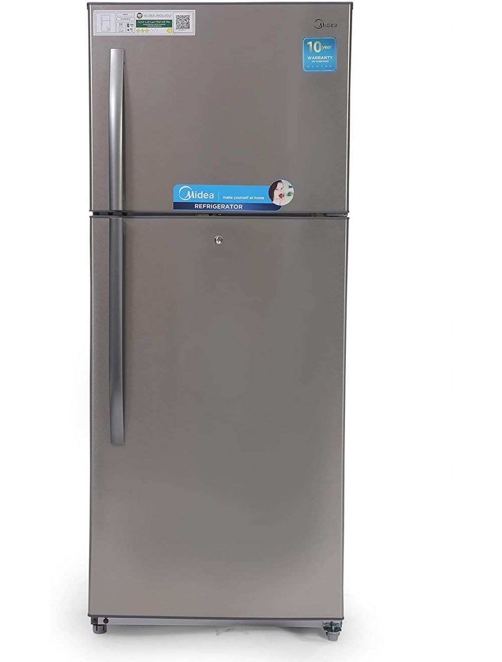 Midea 520 Litres Top Mount Refrigerator, Silver-HD520FWES