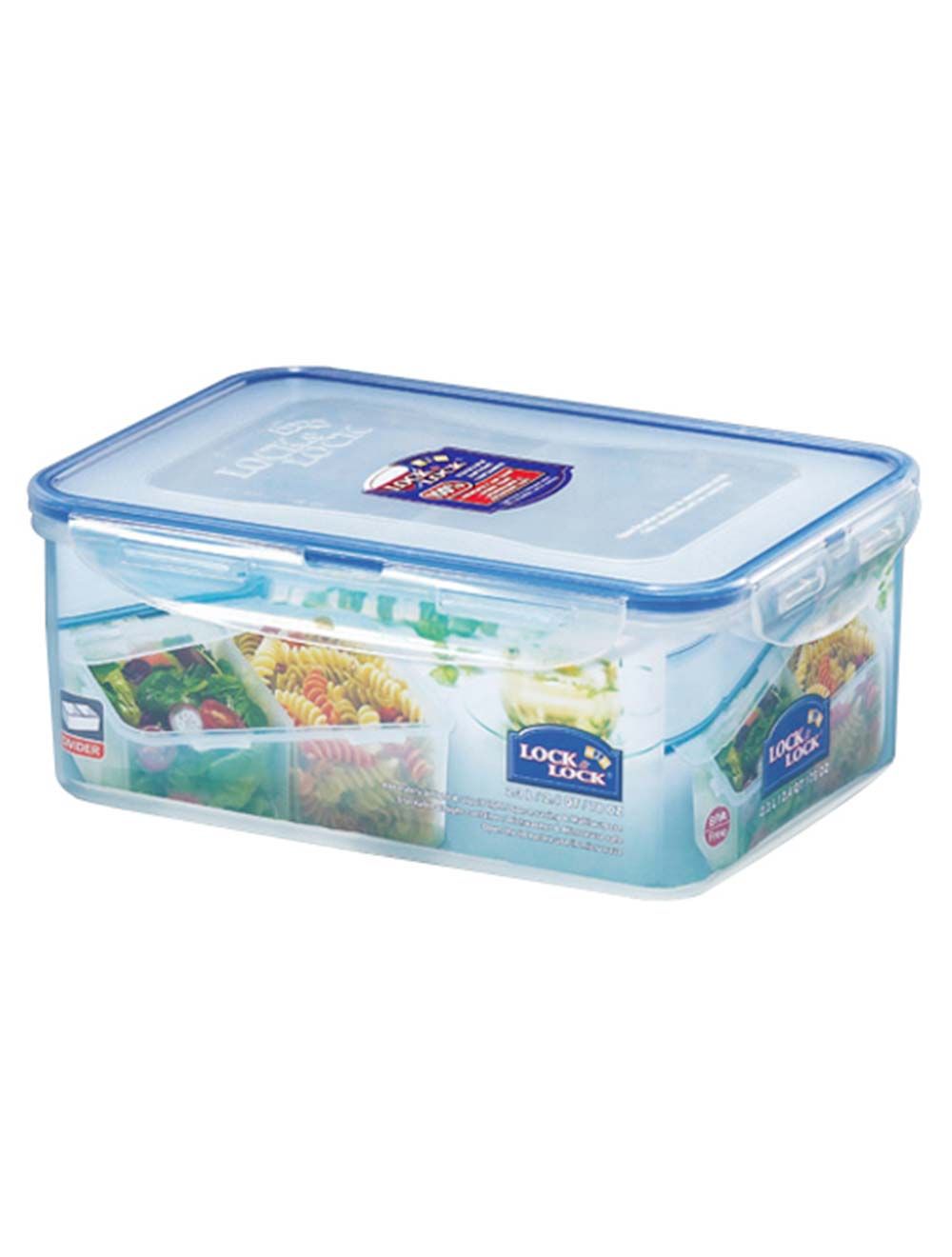 Lock & Lock Food Container Rectangle with Divider 2.3 Litres-HPL825B