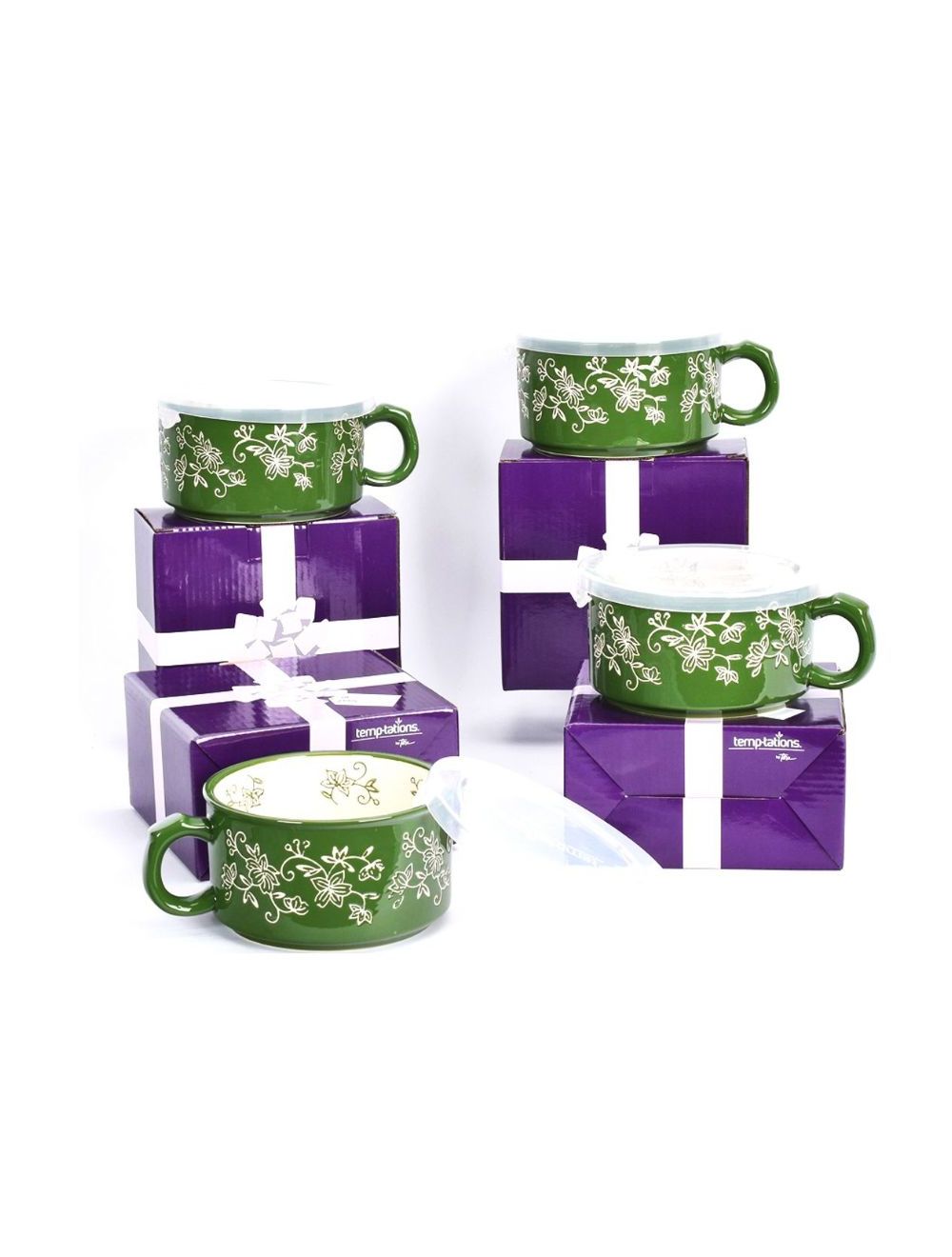 Temp-tations Floral Lace Meal Mugs with Gift Boxes Set - 4 Piece -K50664-061