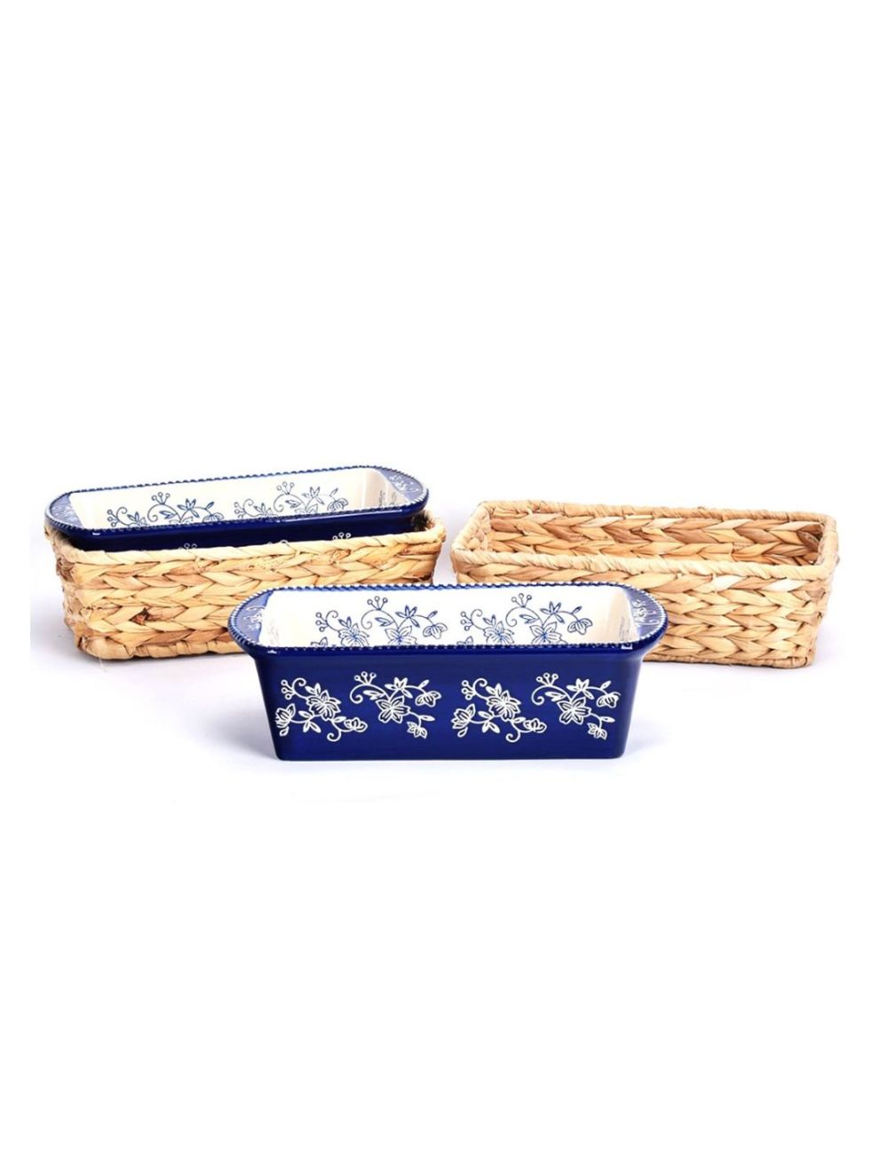 Temp-tations Floral Lace Loaf Pans in Baskets - 4 Piece-K50766-011