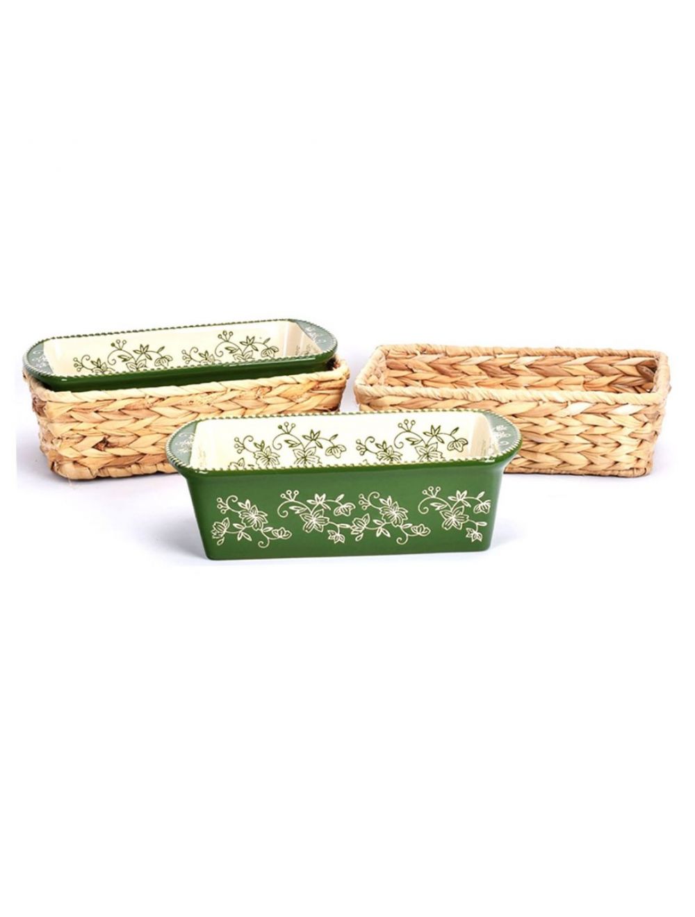 Temp-tations Floral Lace Loaf Pans in Baskets - 4 Piece -K50766-061