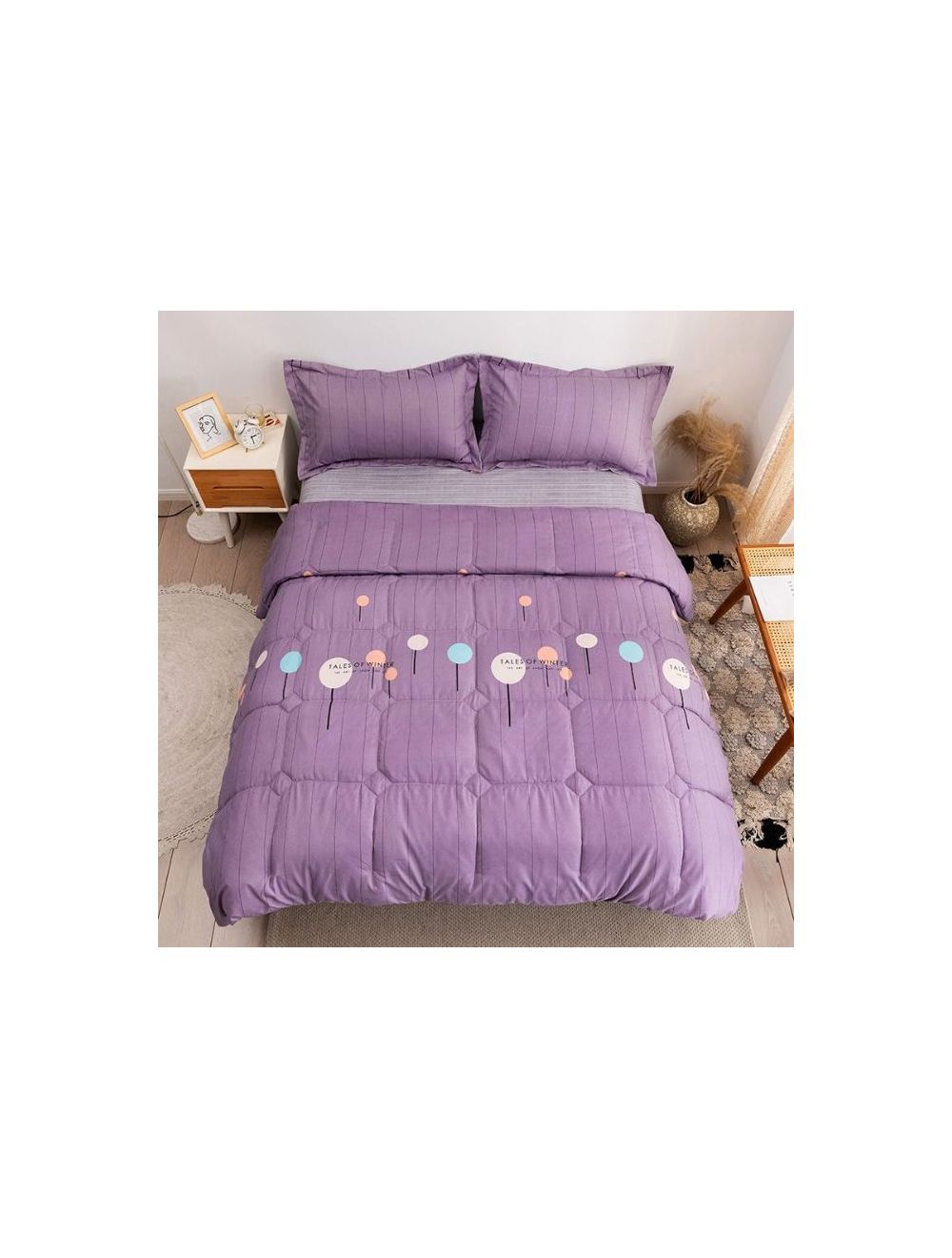 Rishahome 4 Piece King Size Comforter Set Microfiber Multicolour 220x240cm-LHUCS0005