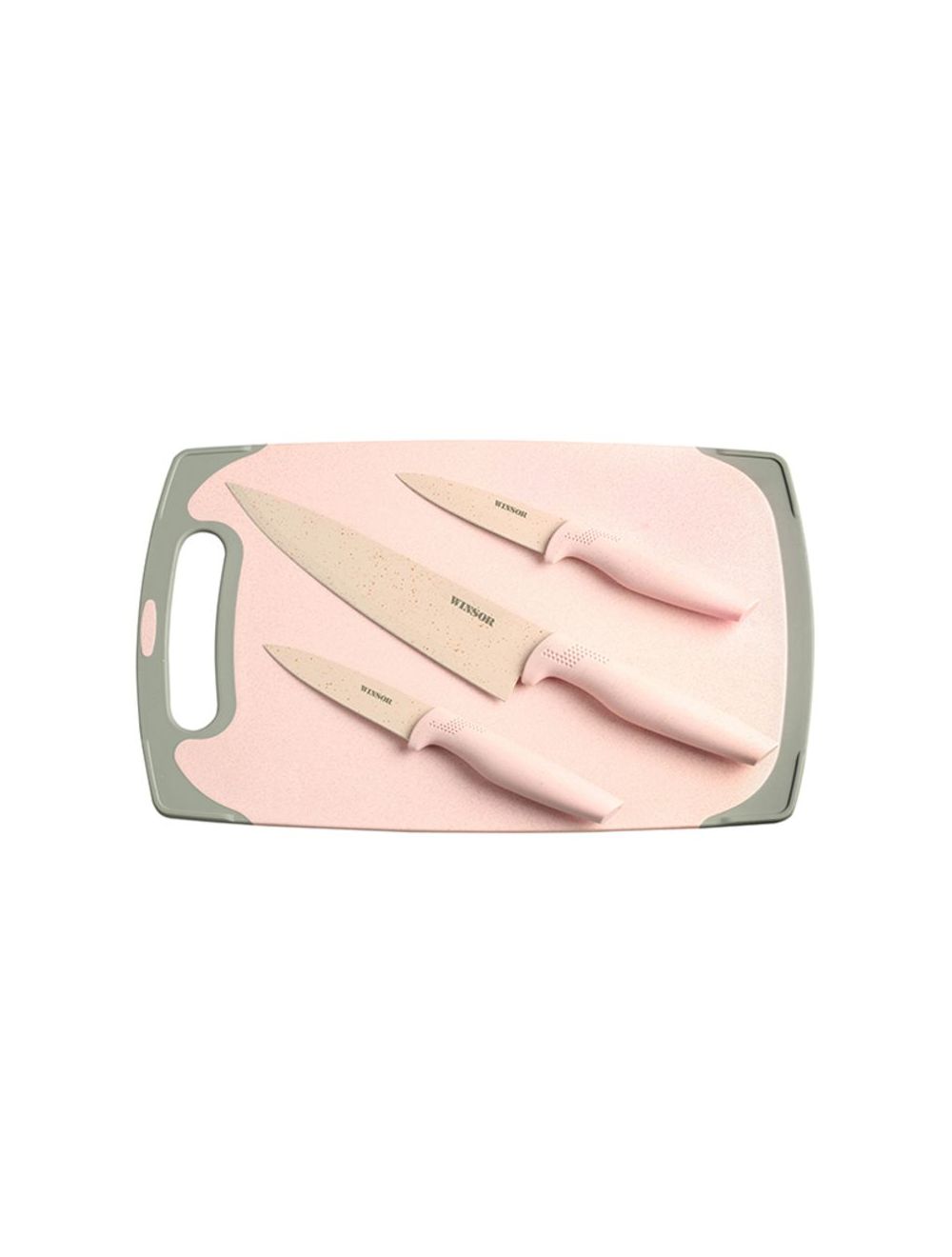 Winsor Cutting Board With Knfie Set - Pink-WR6093-P