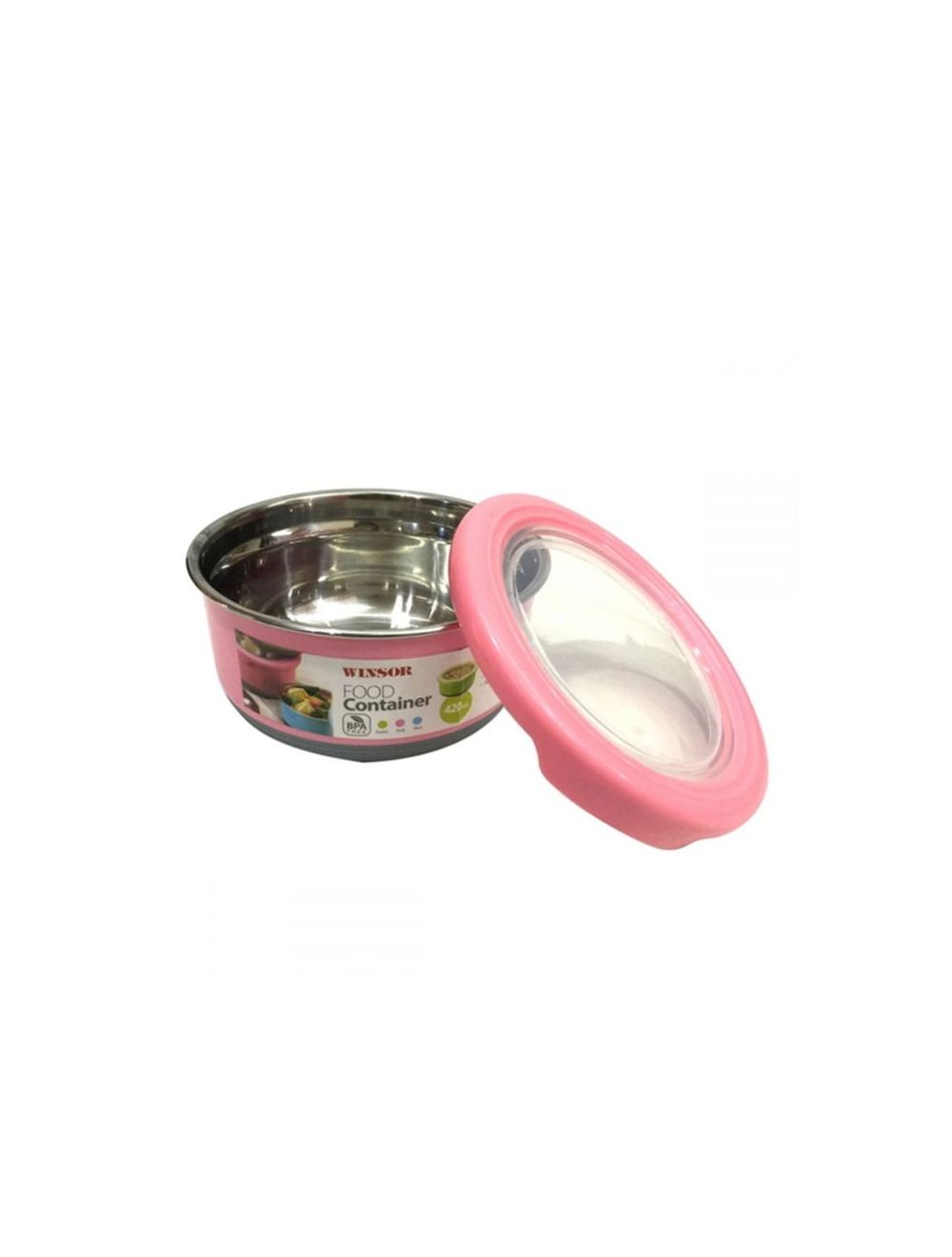 Winsor S/S Food Container 420 ml - Pink-WFC420-P