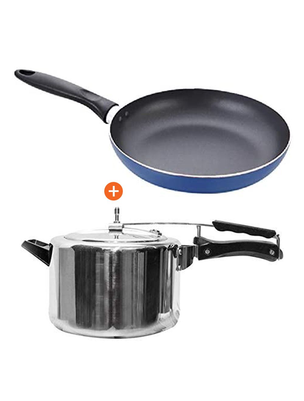Combo of Raj Aluminium Pressure Cooker Inner Lid 5 Ltr With Non-Stick Induction Frypan-RPCI05+RNF002