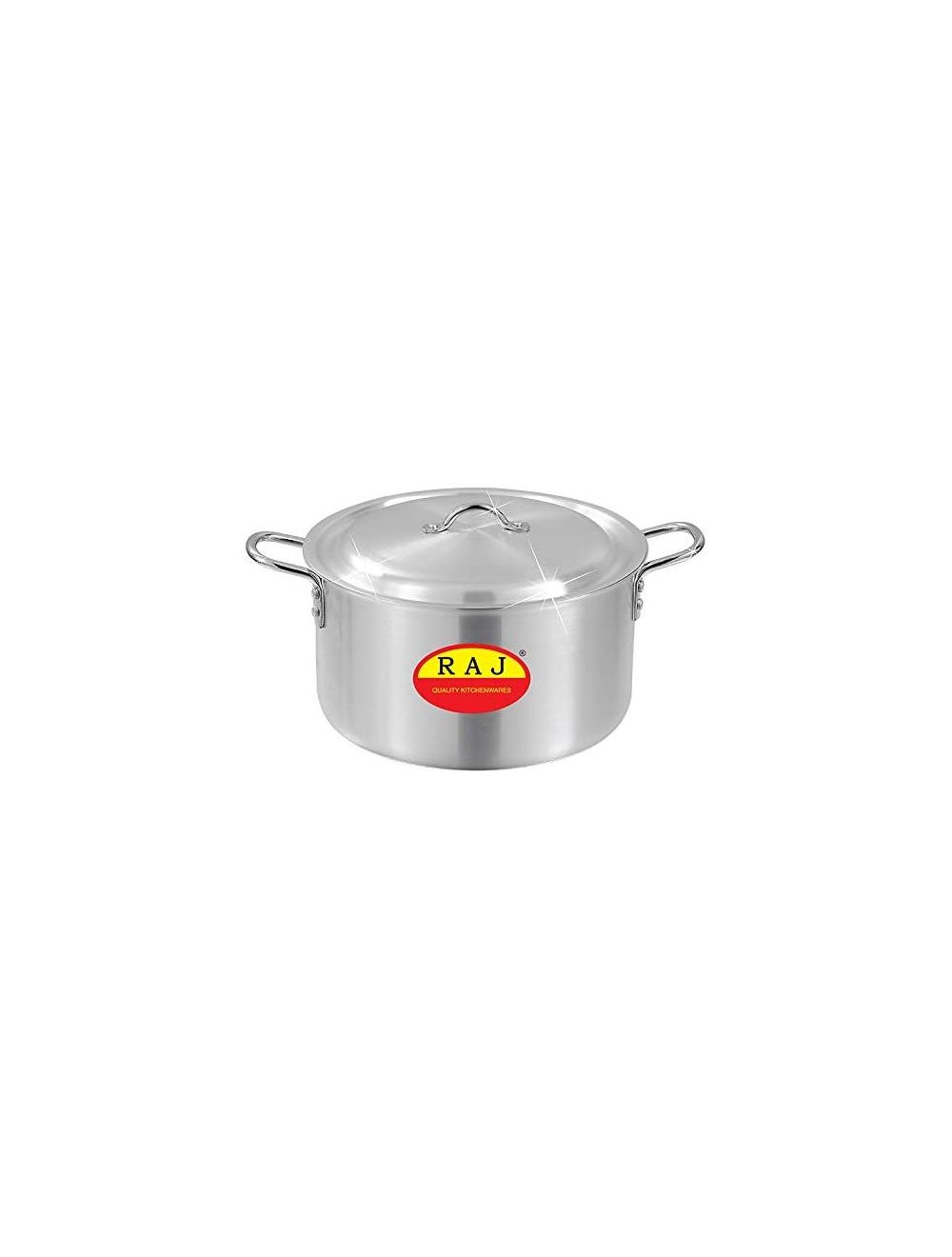 Raj Aluminium Cooking Pot Set With Lid, Silver, RATP04