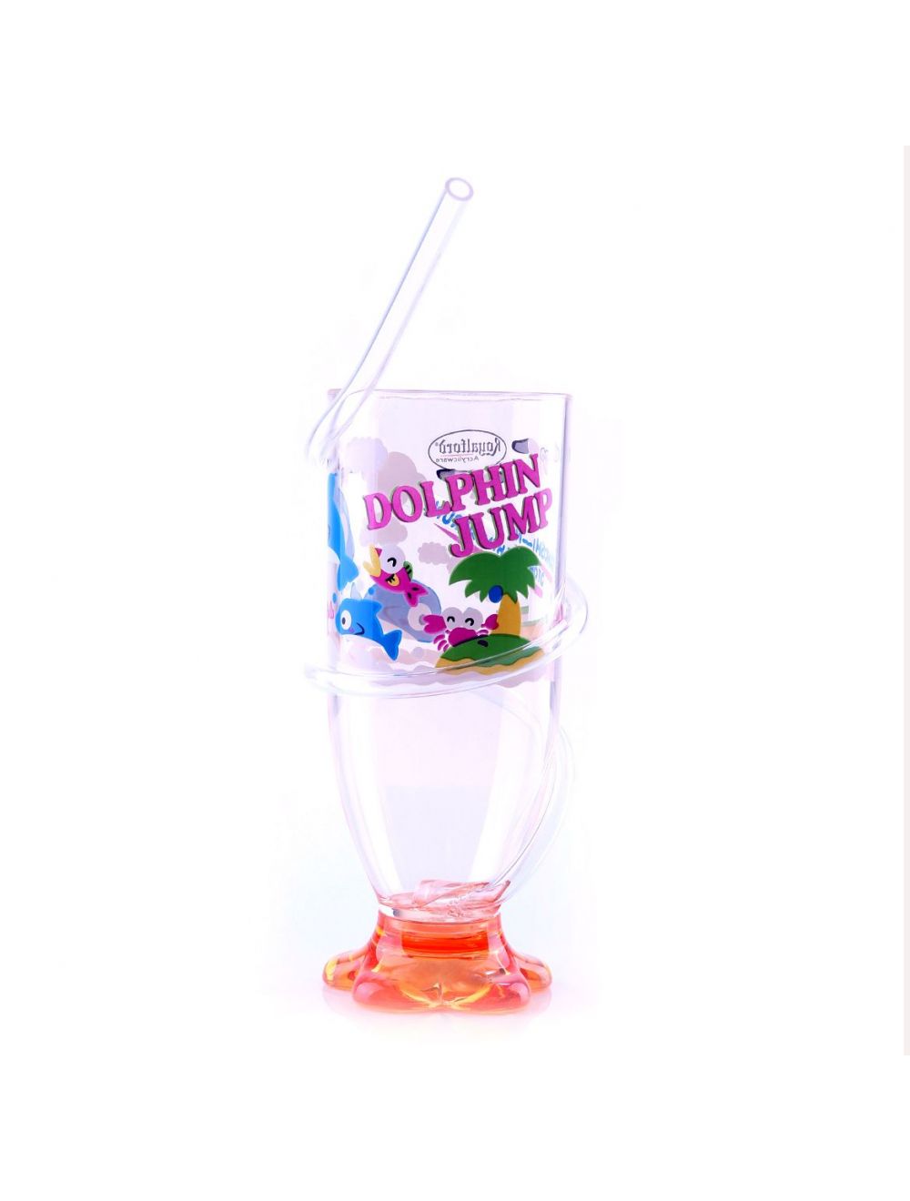 Royalford RF6166 Transparent Acrylic Glass with Straw