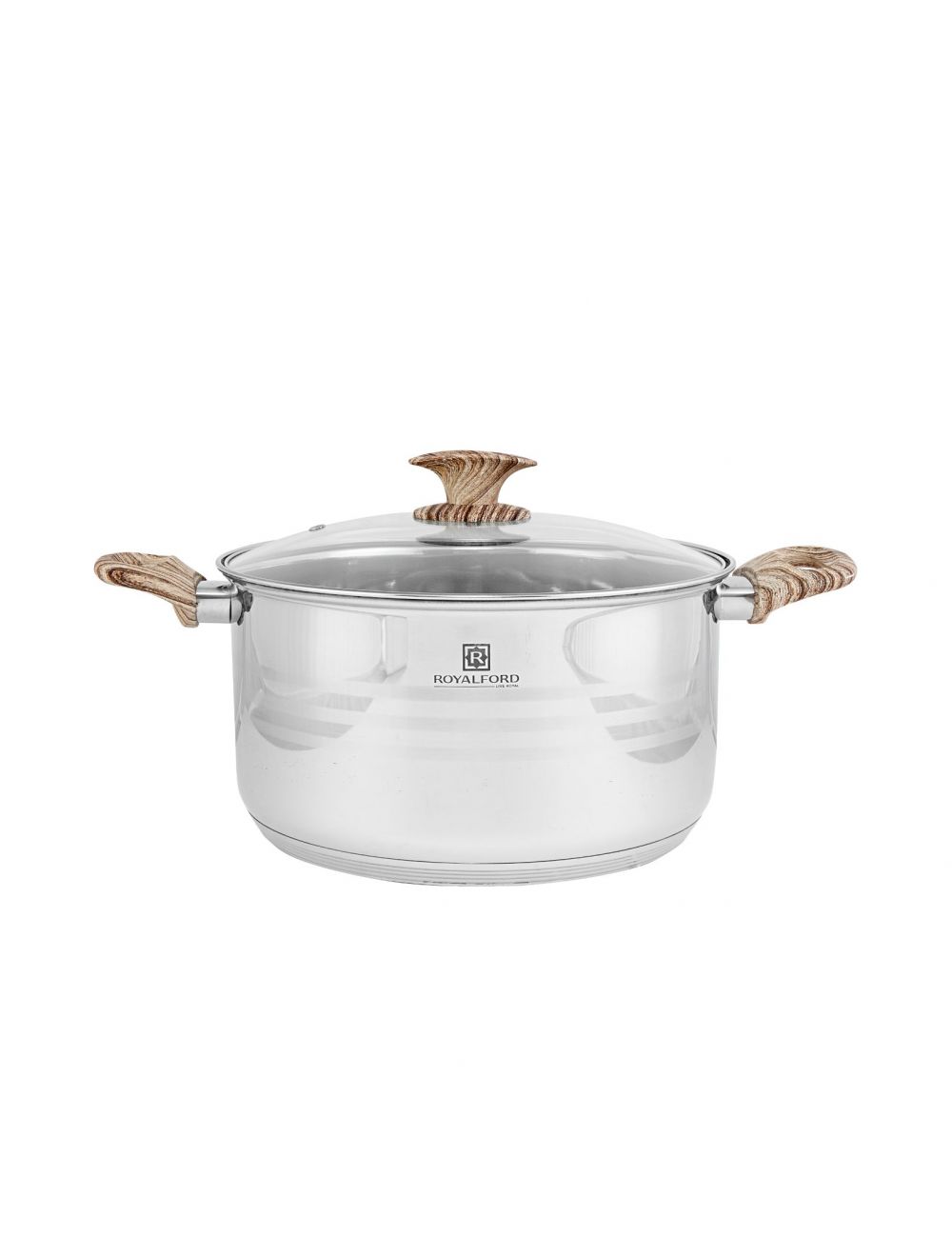 Royalford RF8546 20cm Stainless Steel Casserole with Glass Lid