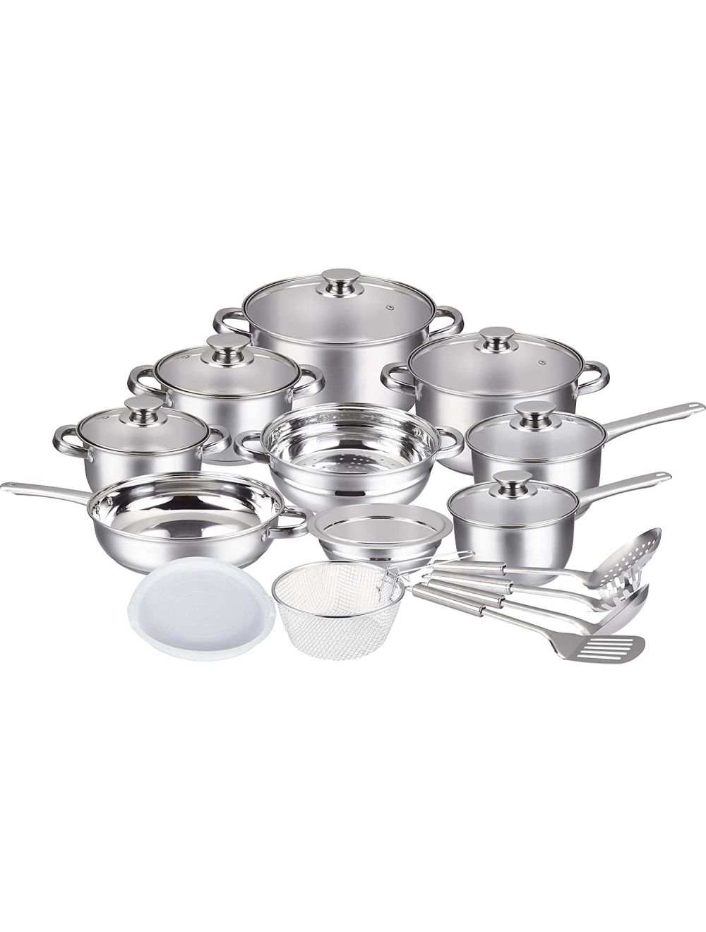 Insiya 21 Pcs Premium Cookware Set Silver-SV16
