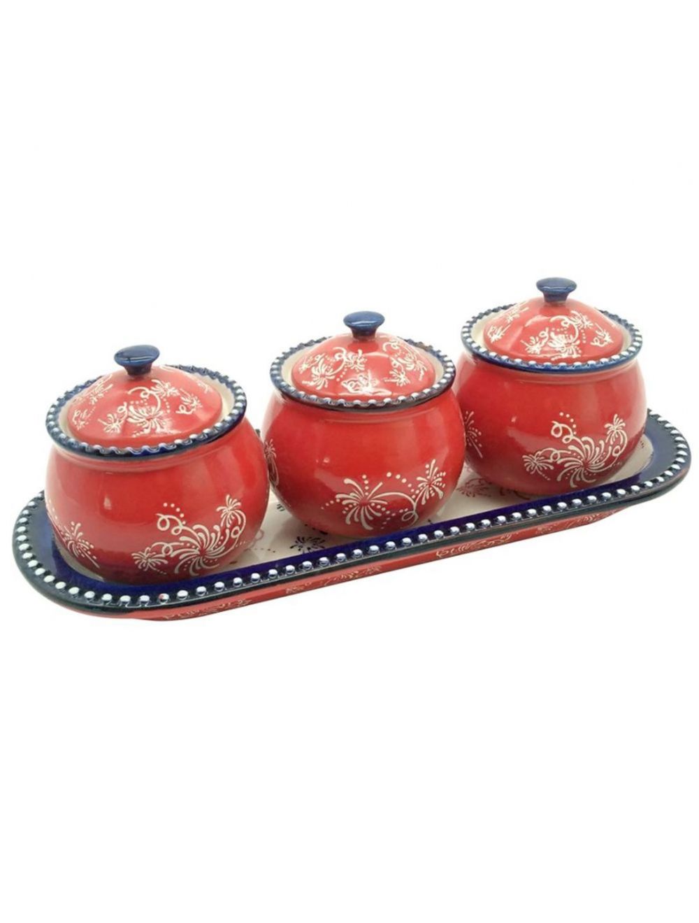 Temp-tations Floral Lace Mini Ramekins with Lid and Tray - 4 Piece-T49015-firework