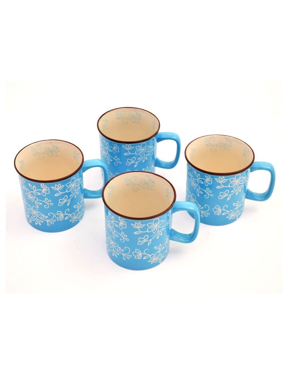 Temp-tations Floral Lace Mug Set of 4 -T49069-light blue