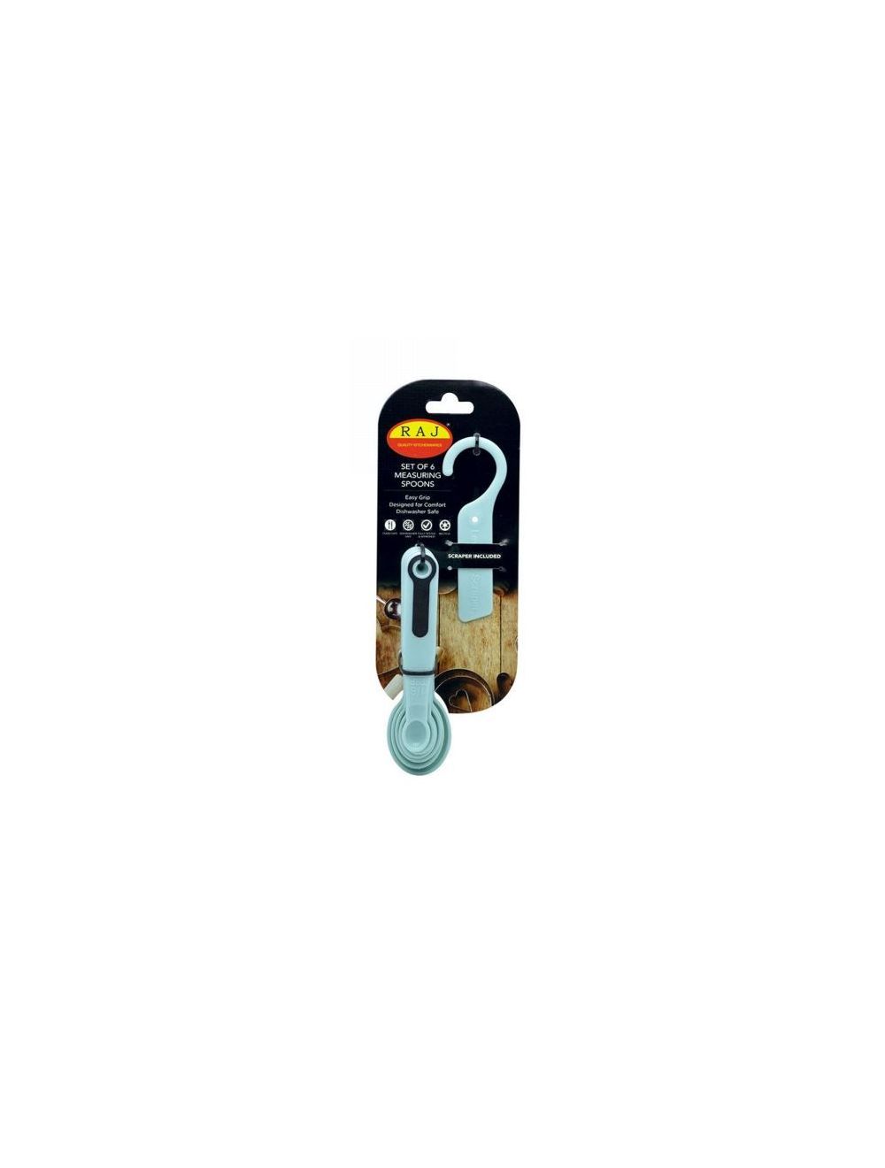 Raj 6-Piece Plastic Measuring Spoon Set-TMSP02-GREEN