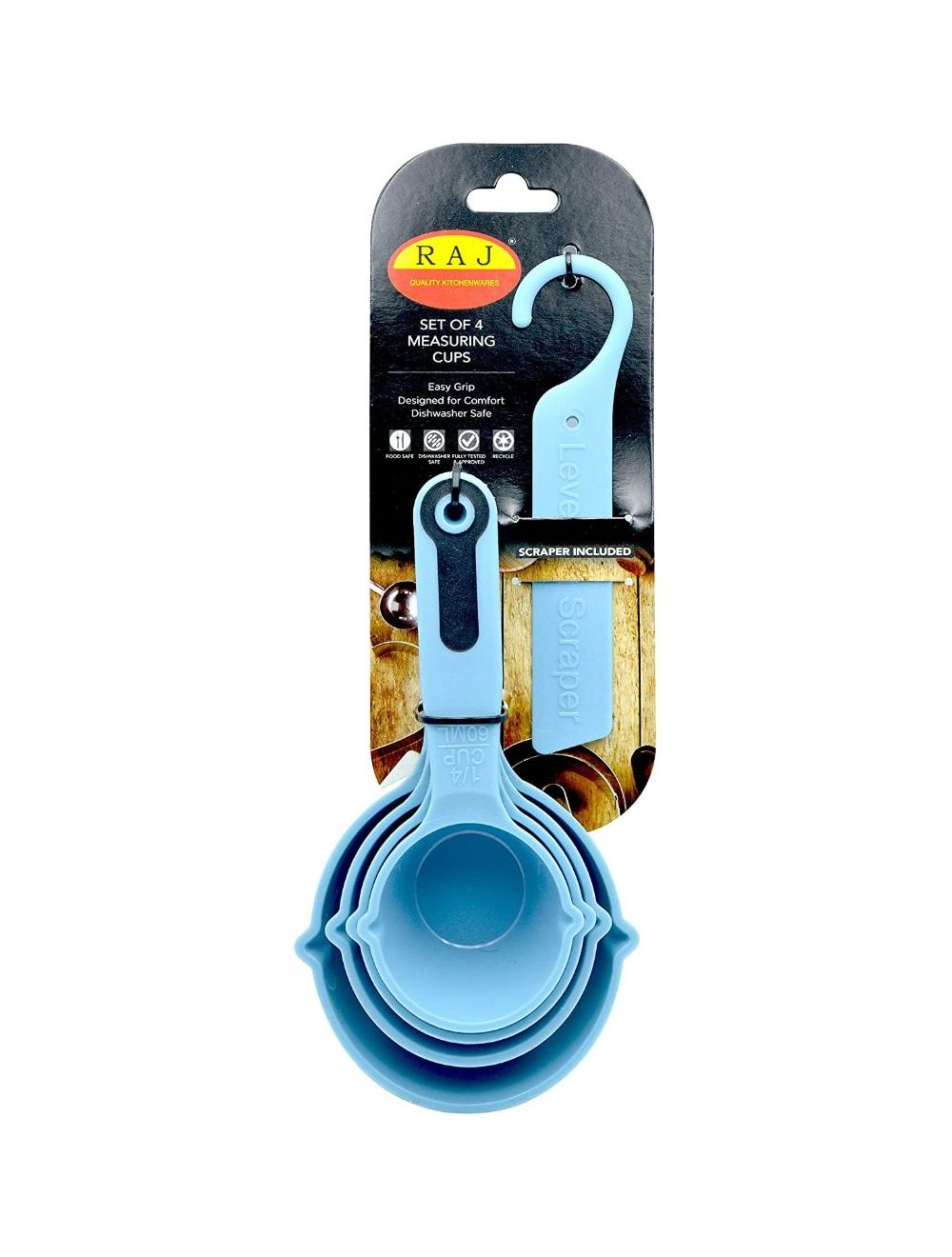Raj Plastic Measuring Spoons, 4 Pieces, Blue, TMSP03