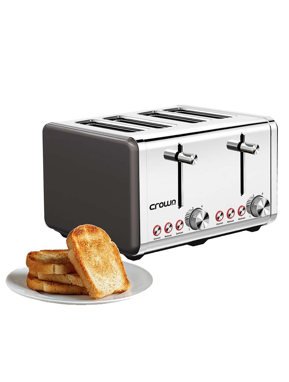 Crownline Toaster 4-Slice 1450-1750 watts-TR-203