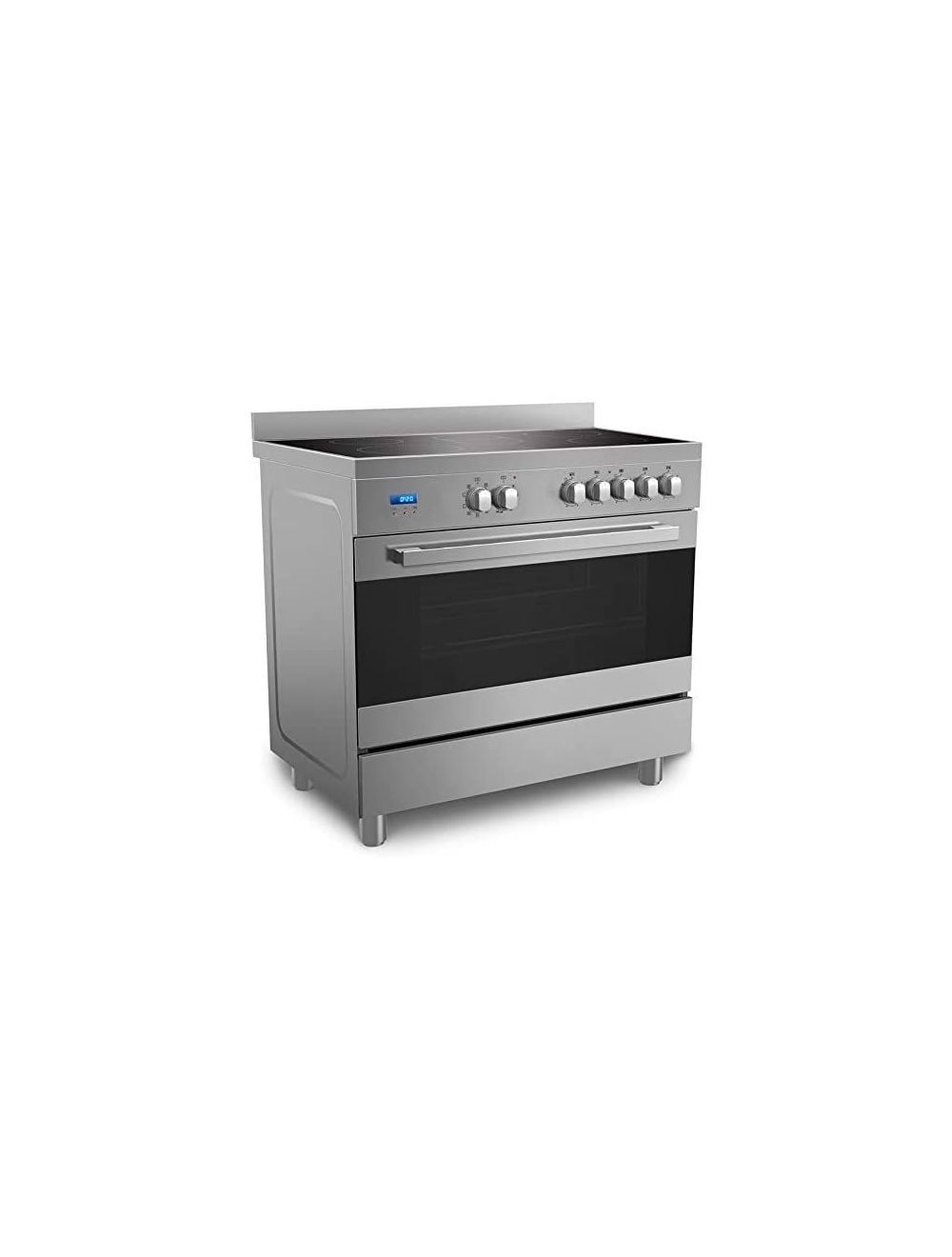 Midea 90 x 60 cm Ceramic Cooker with Schott Glass and Full Safety, Silver-VSVC96048