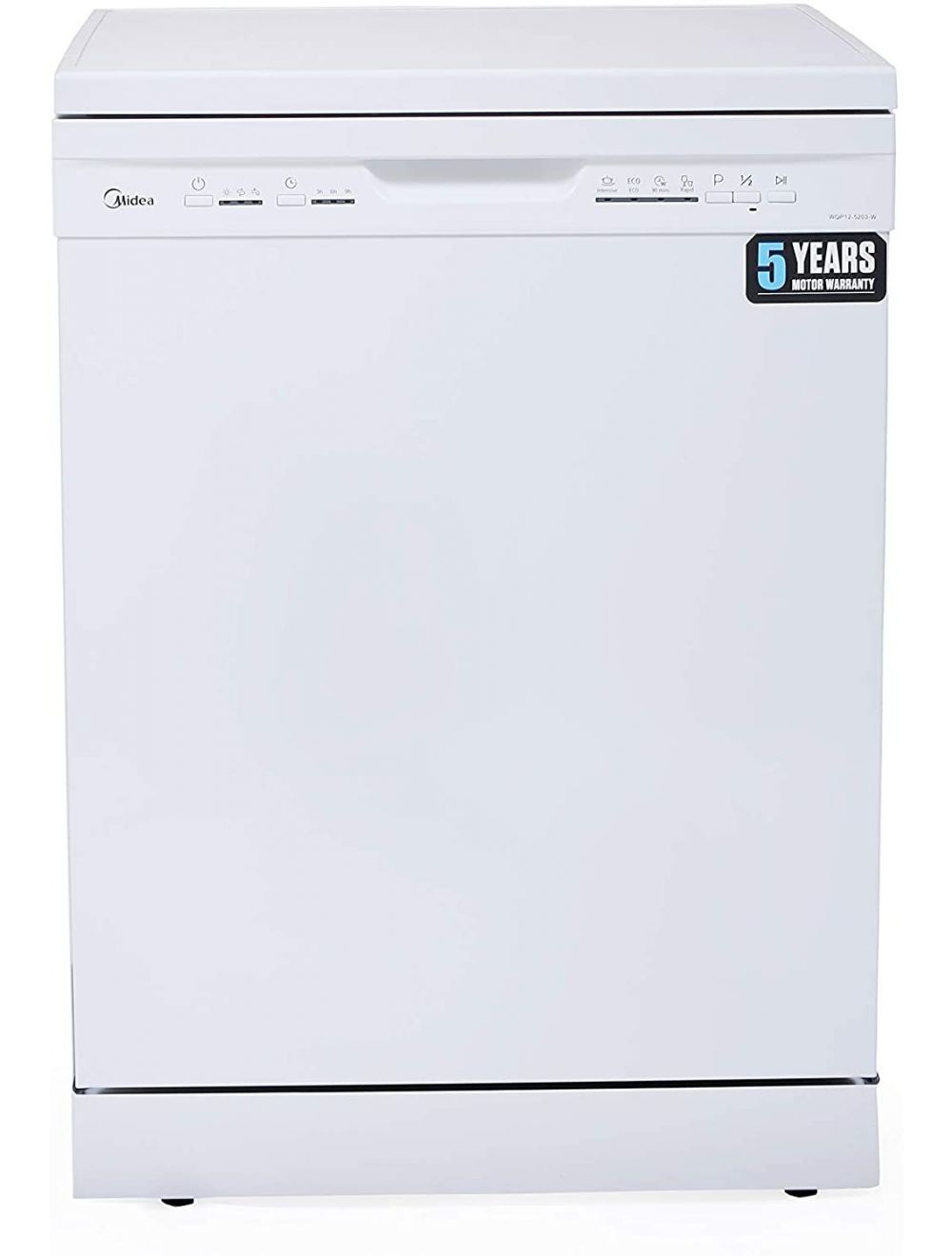 Midea 6 Programs, 12 Place Settings Free Standing Dishwasher, White-WQP12-5203-W